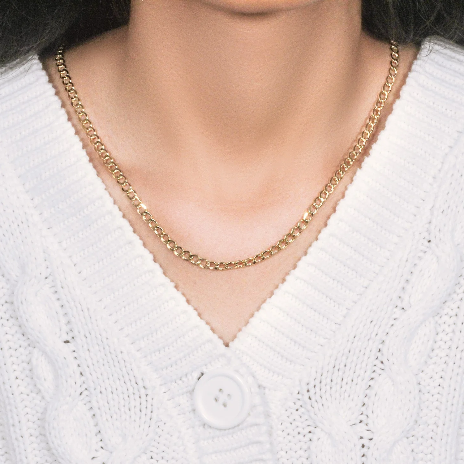 4.4mm 10k Yellow Gold Curb Chain - Image 9
