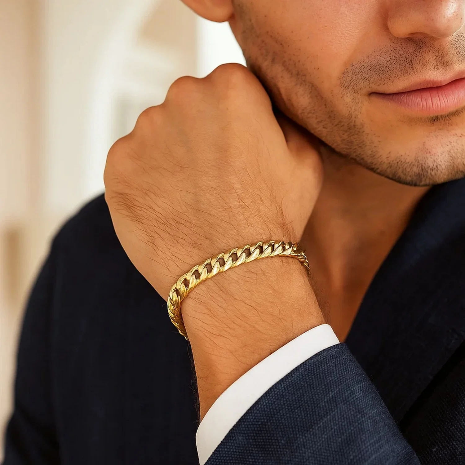 4.4mm 14k Yellow Gold Solid Miami Cuban Bracelet - Image 7