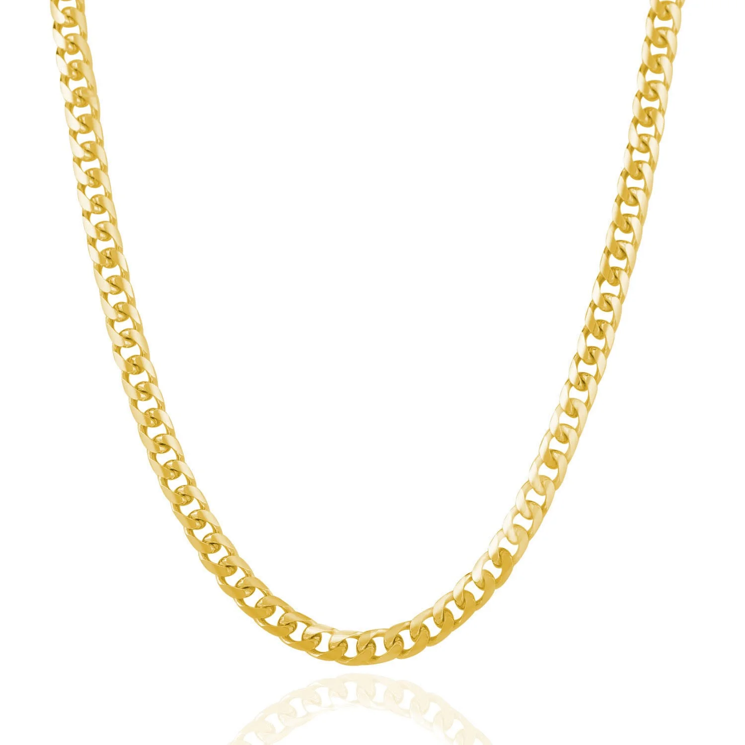 4.4mm 14k Yellow Gold Solid Miami Cuban Chain - Image 2