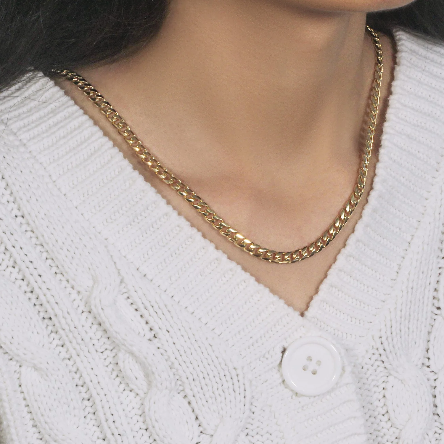 4.4mm 14k Yellow Gold Solid Miami Cuban Chain - Image 6