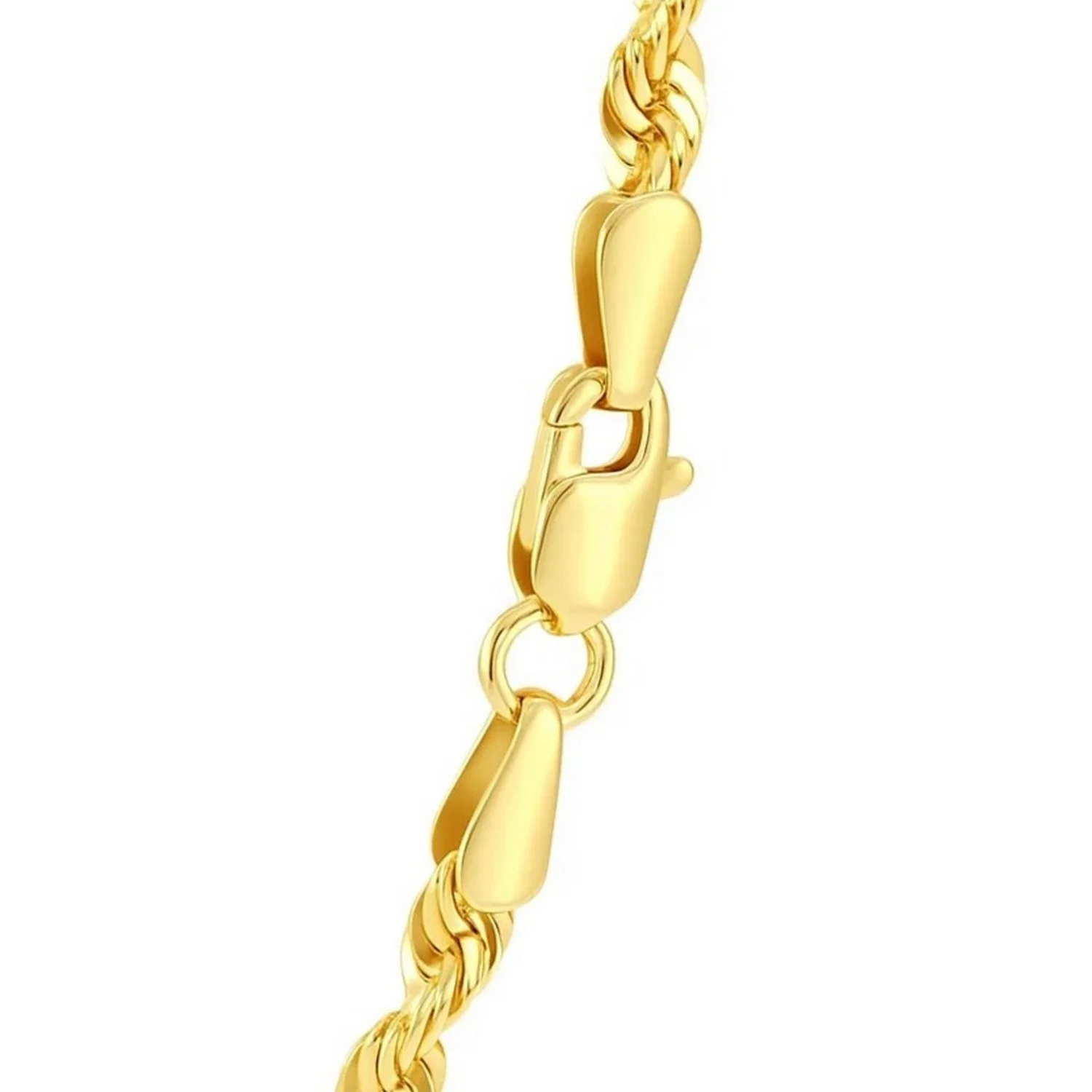 4.5mm 10K Yellow Gold Hollow Diamond Cut Rope Chain - Image 9