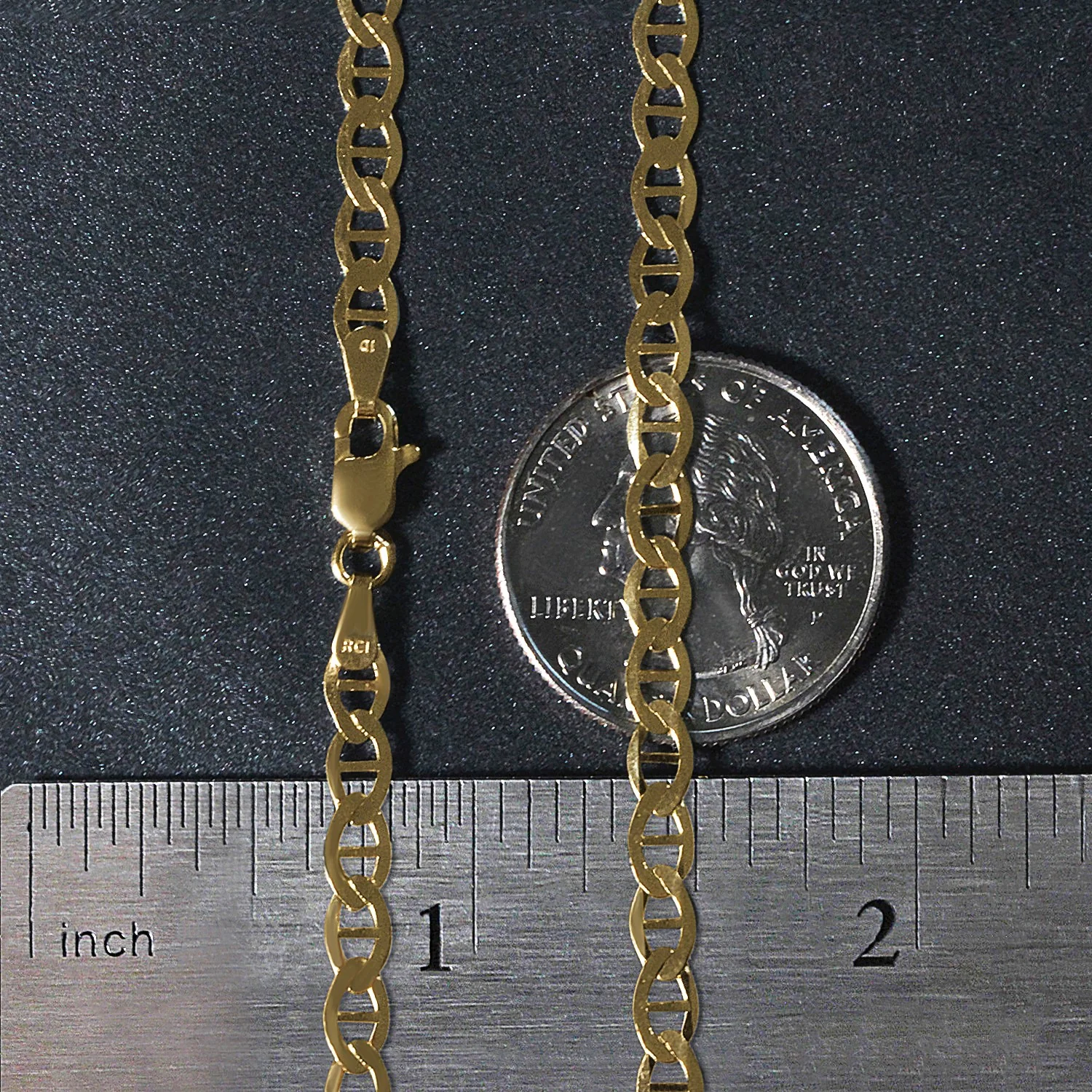 4.5mm 10k Yellow Gold Mariner Link Chain - Image 6