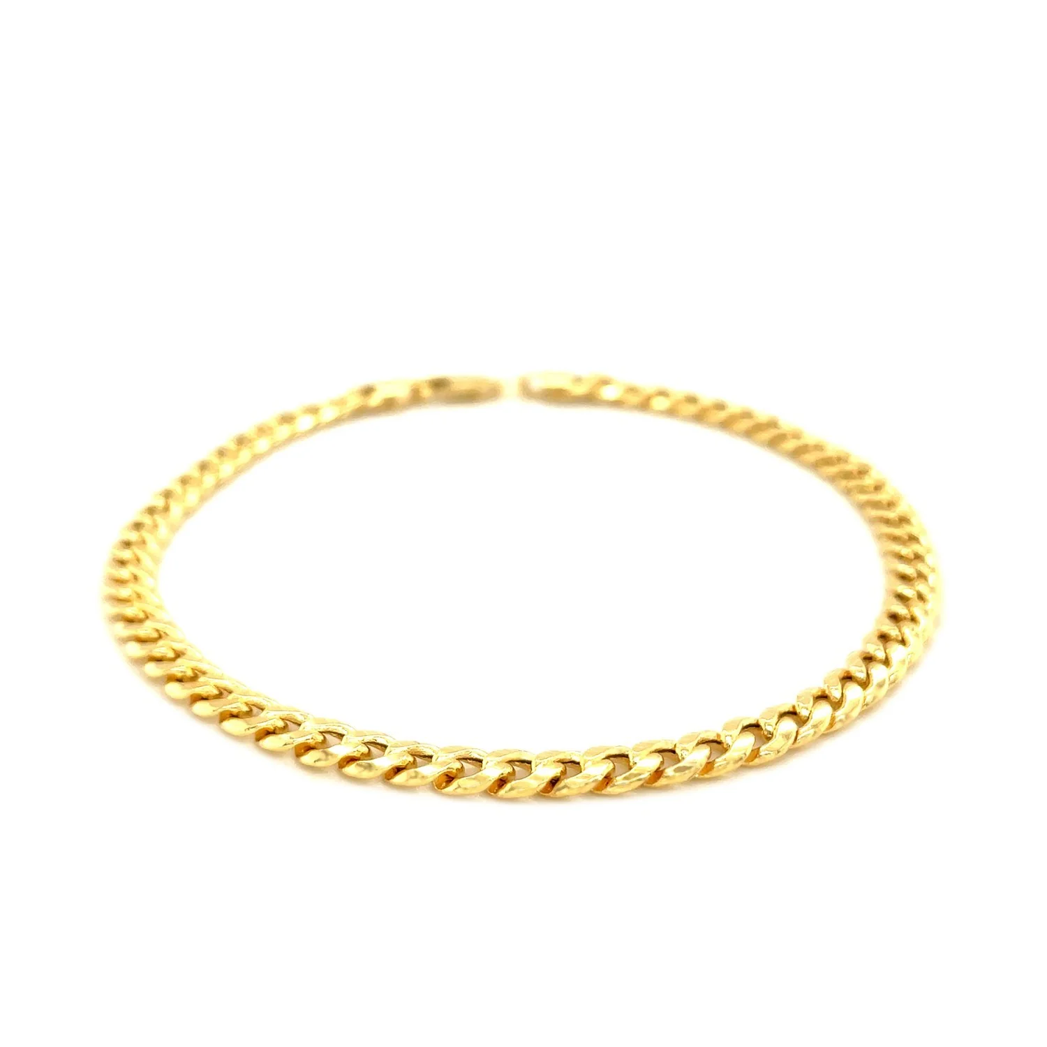 4.5mm 10k Yellow Gold Miami Cuban Semi Solid Bracelet - Image 2
