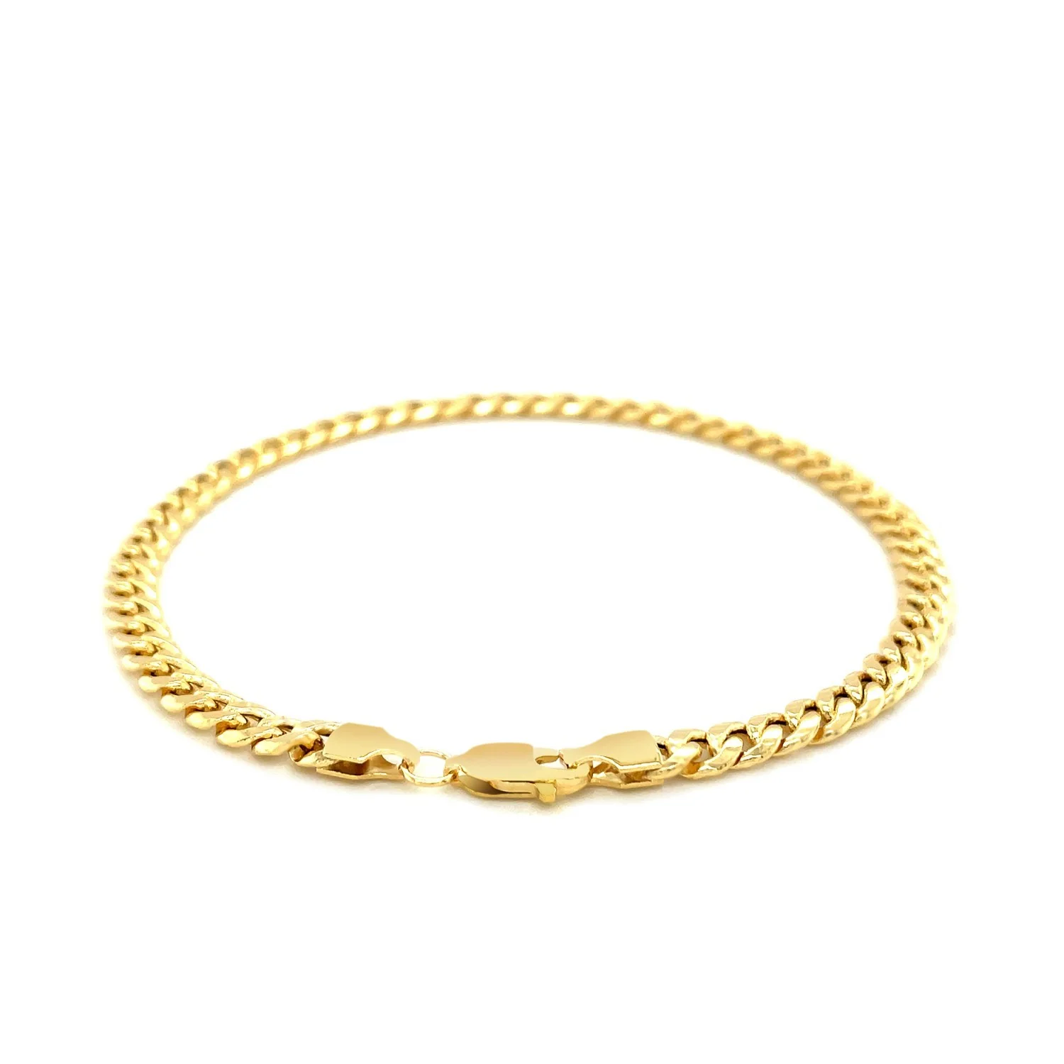4.5mm 10k Yellow Gold Miami Cuban Semi Solid Bracelet - Image 3