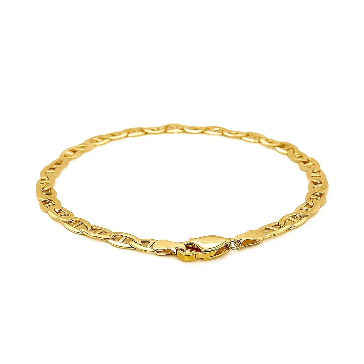 4.5mm 14k Yellow Gold Mariner Link Bracelet - Image 4