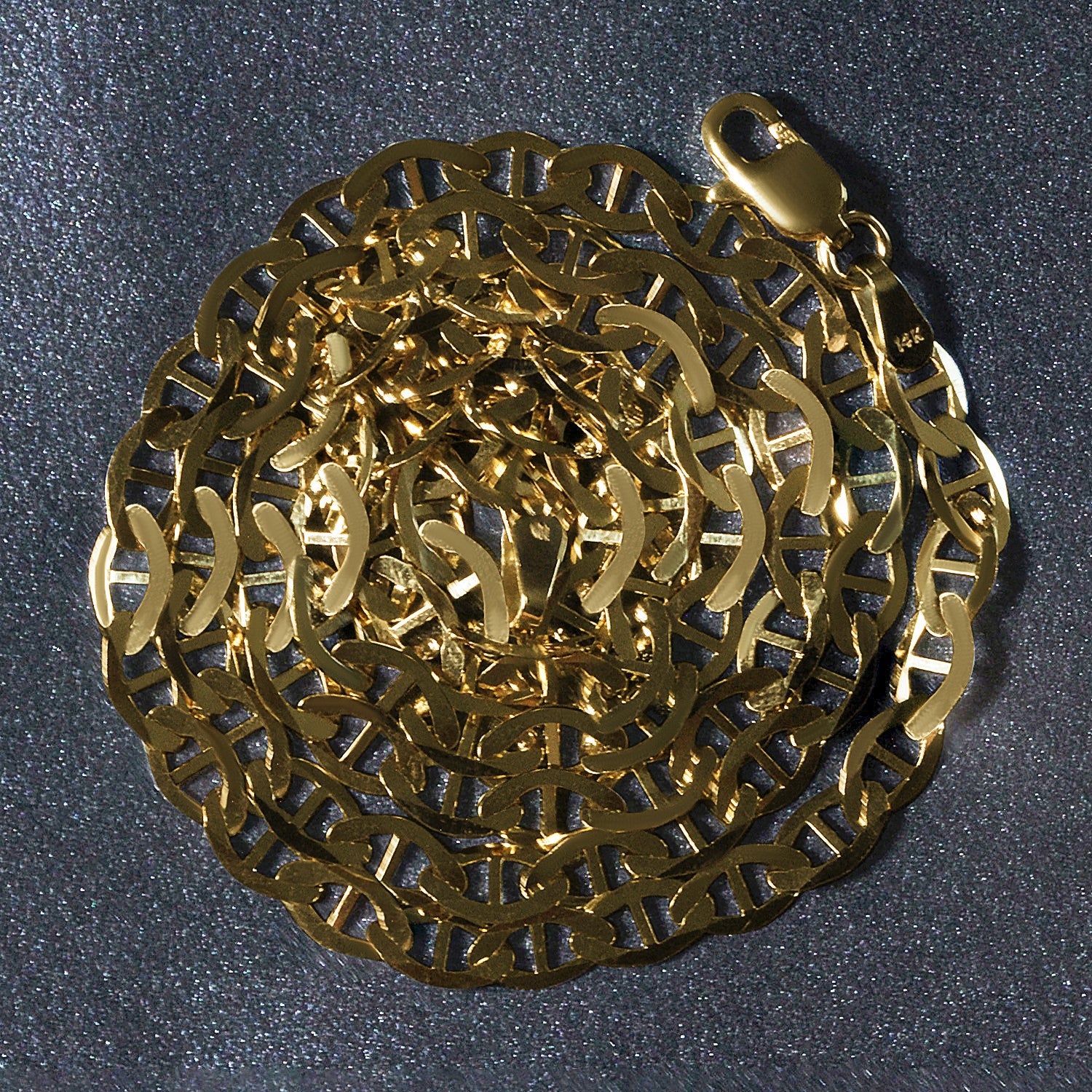 4.5mm 14k Yellow Gold Mariner Link Chain - Image 11
