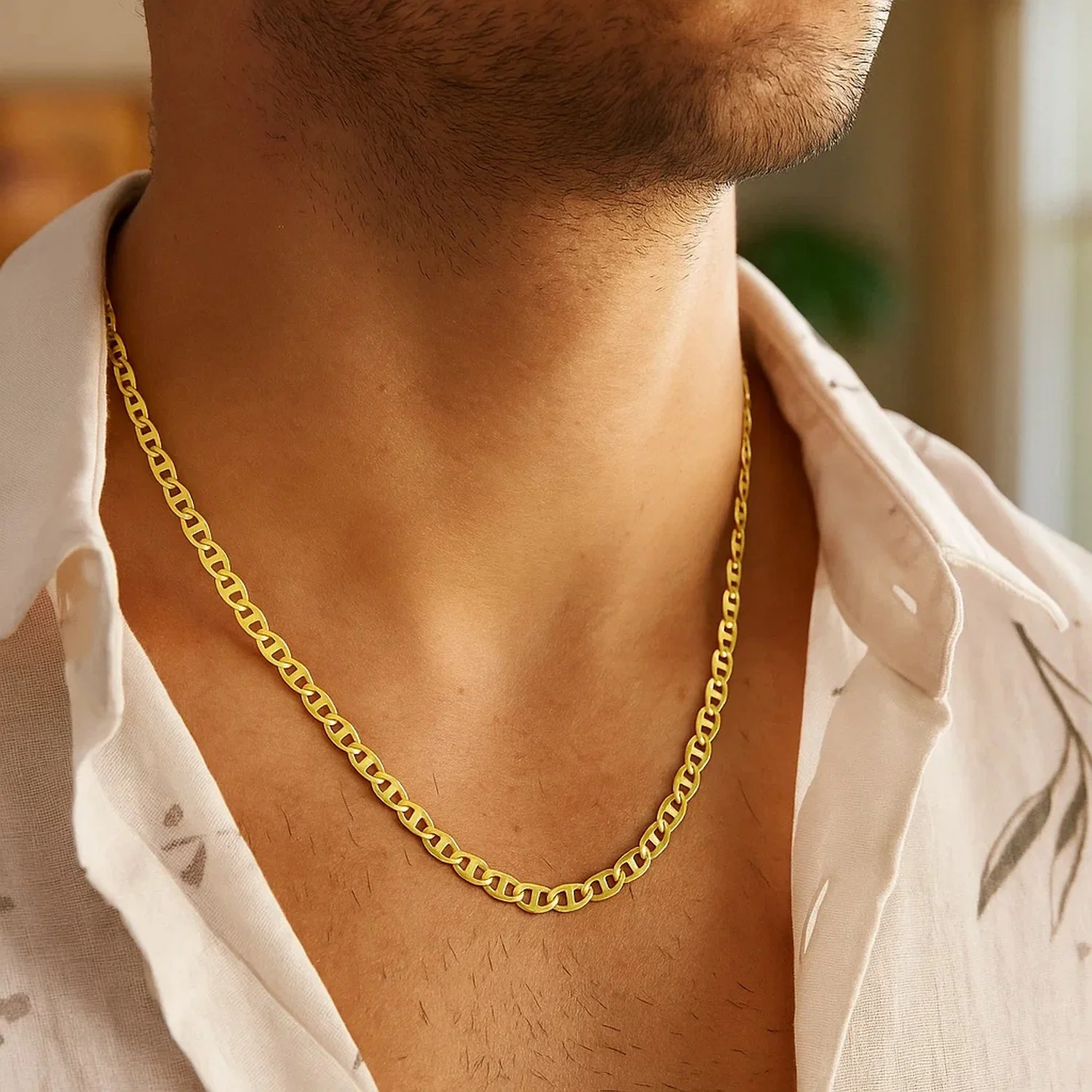 4.5mm 14k Yellow Gold Mariner Link Chain - Image 18