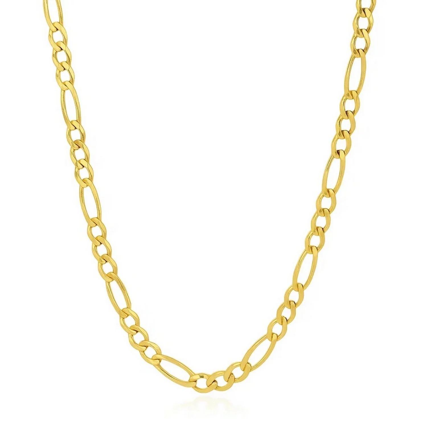 4.5mm 14k Yellow Gold Solid Figaro Chain