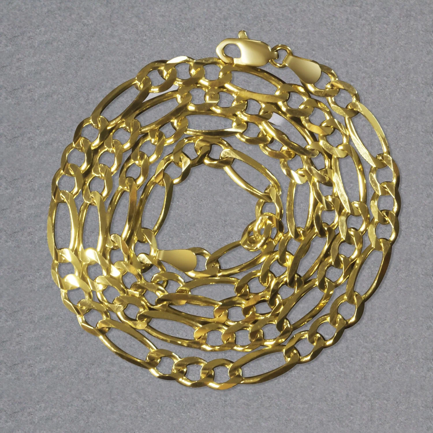 4.5mm 14k Yellow Gold Solid Figaro Chain - Image 6