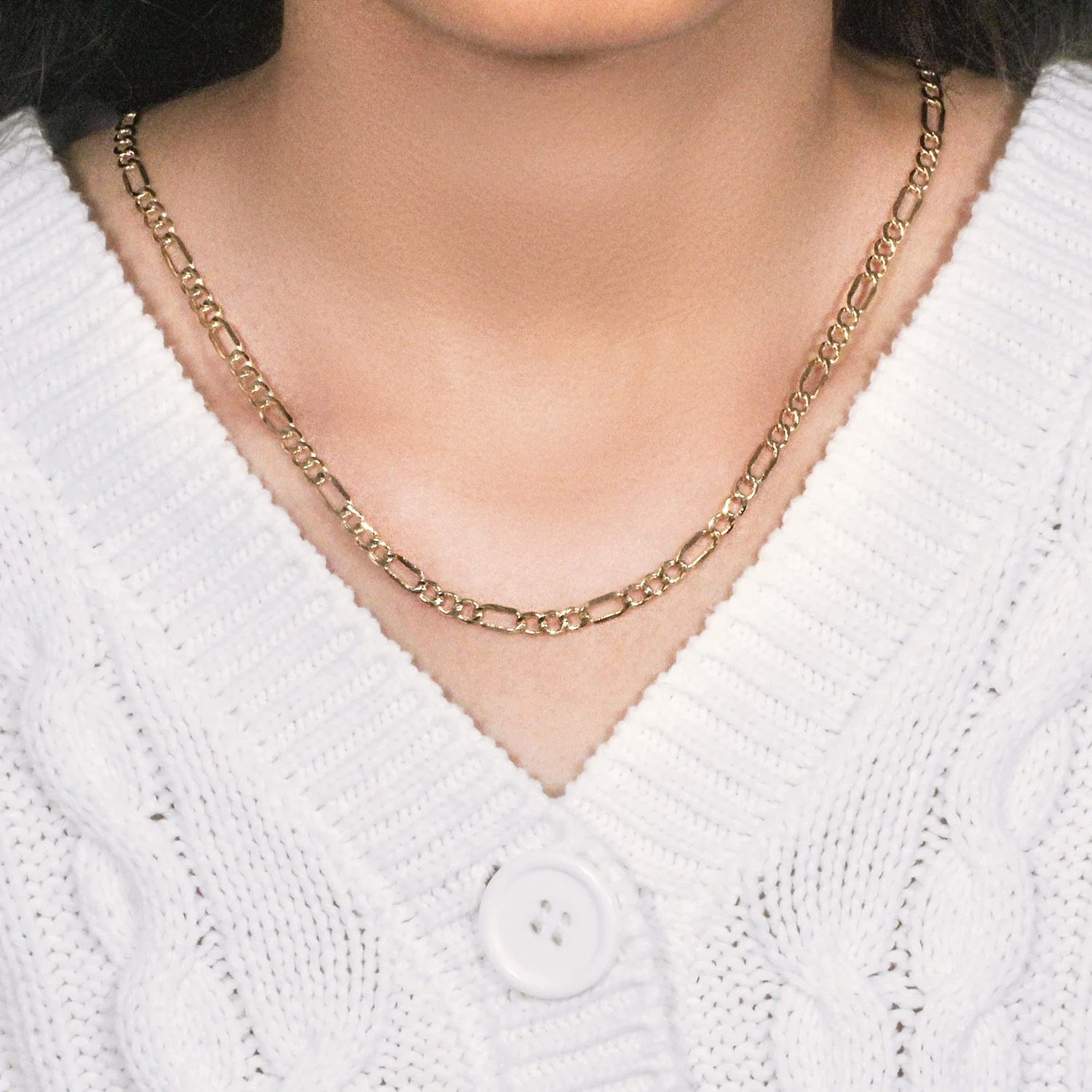 4.6mm 10k Yellow Gold Lite Figaro Chain - Image 8