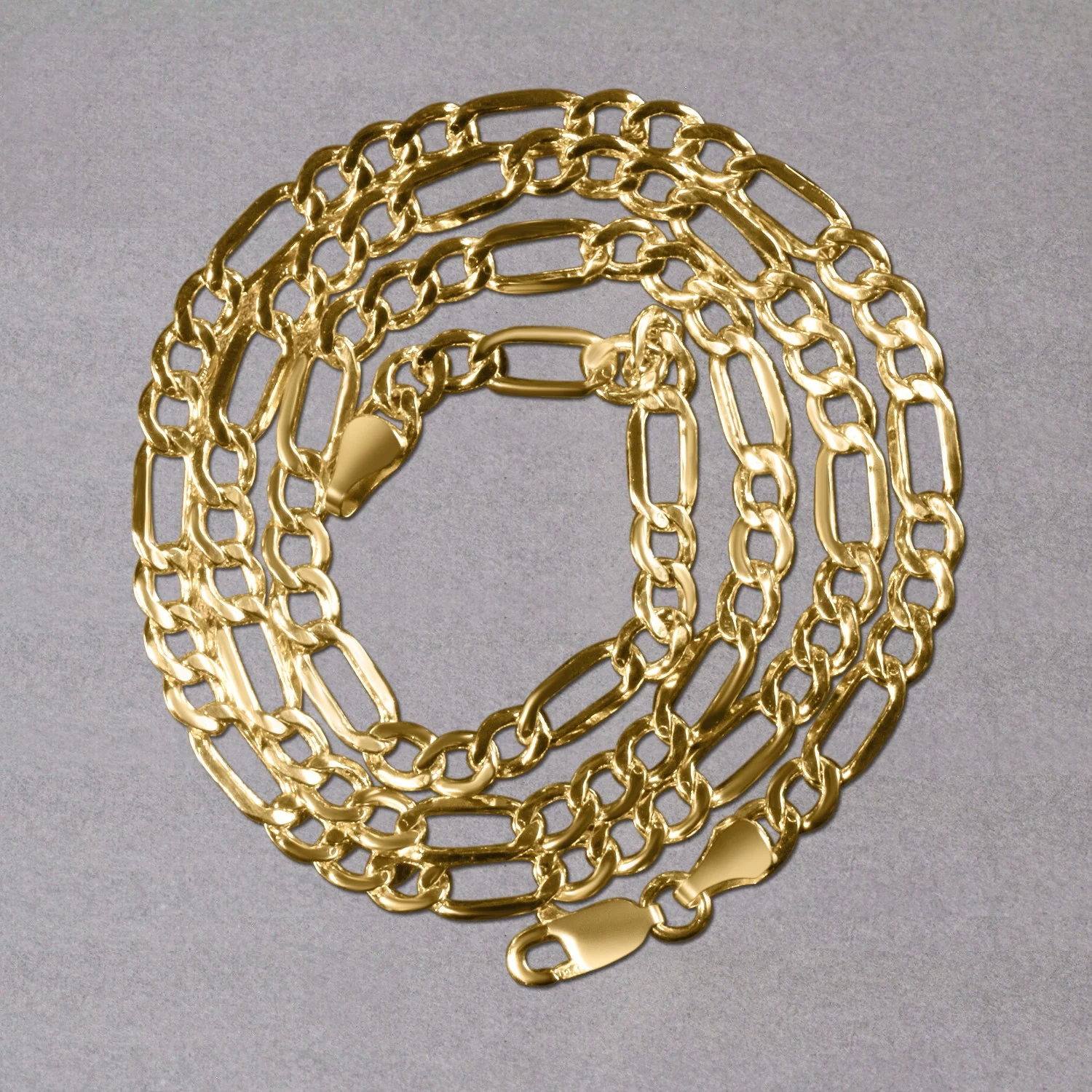4.6mm 14k Yellow Gold Lite Figaro Chain - Image 18