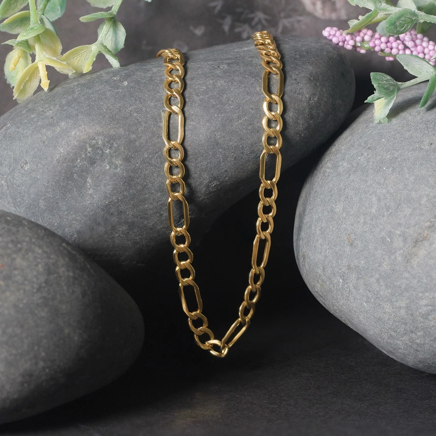 4.6mm 14k Yellow Gold Lite Figaro Chain - Image 21