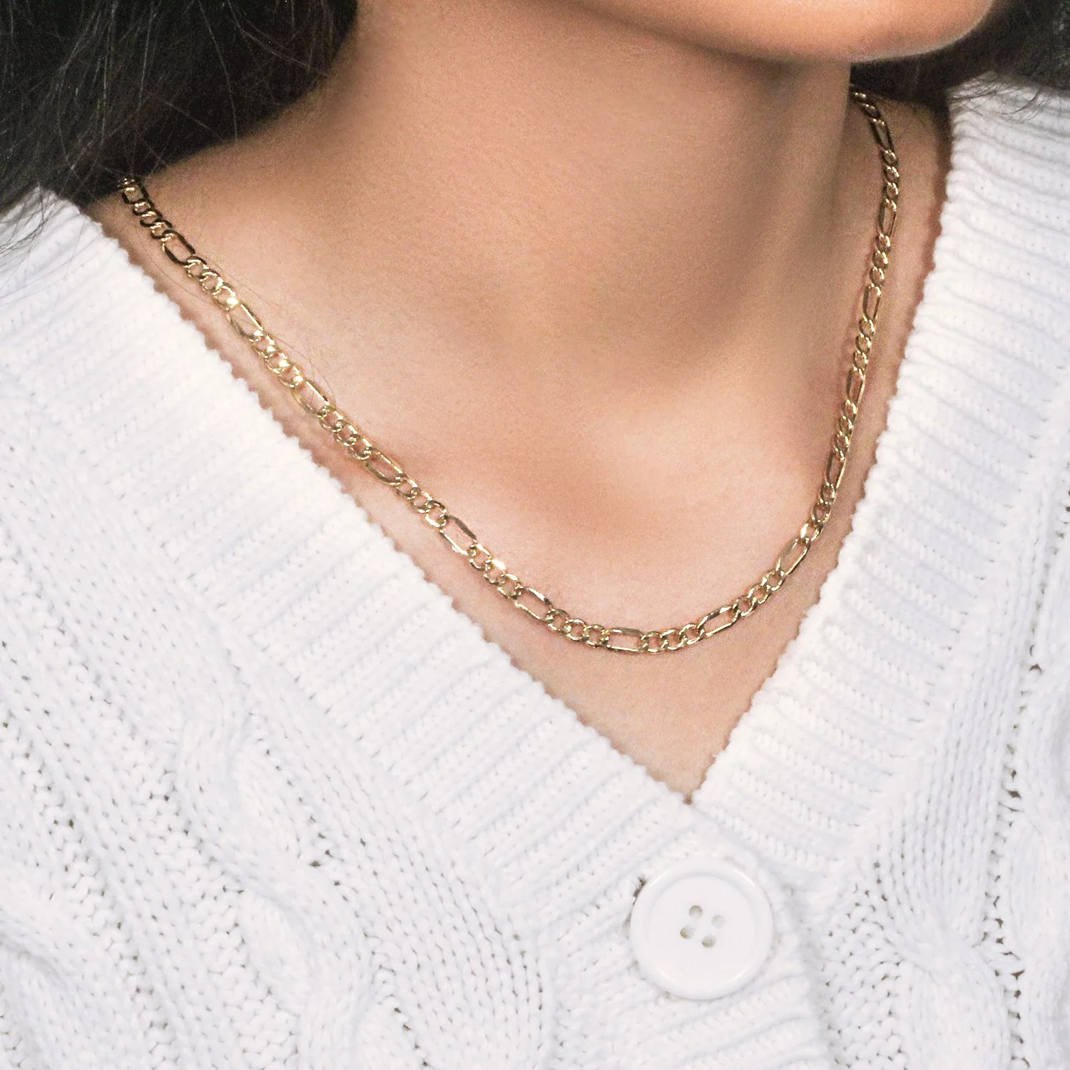 4.6mm 14k Yellow Gold Lite Figaro Chain - Image 29