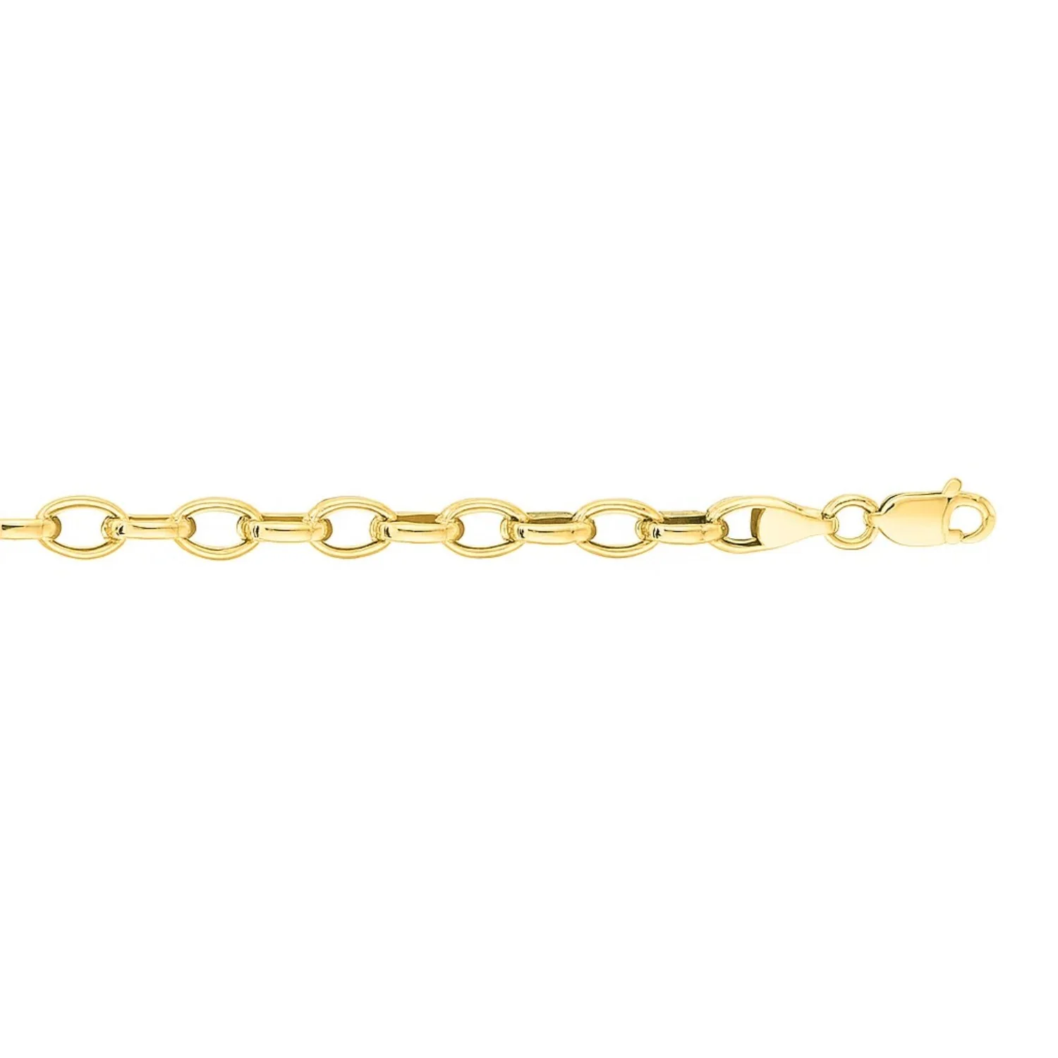 4.6mm 14k Yellow Gold Oval Rolo Bracelet - Image 4
