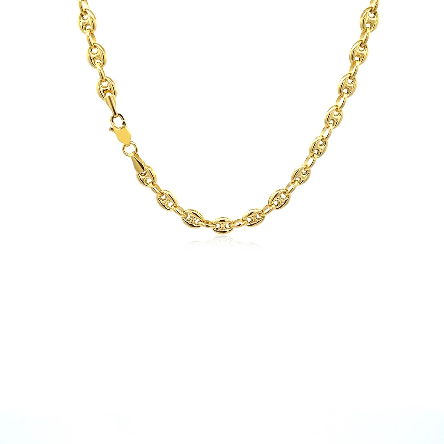 4.7mm 14k Yellow Gold Puffed Mariner Link Chain - Image 6