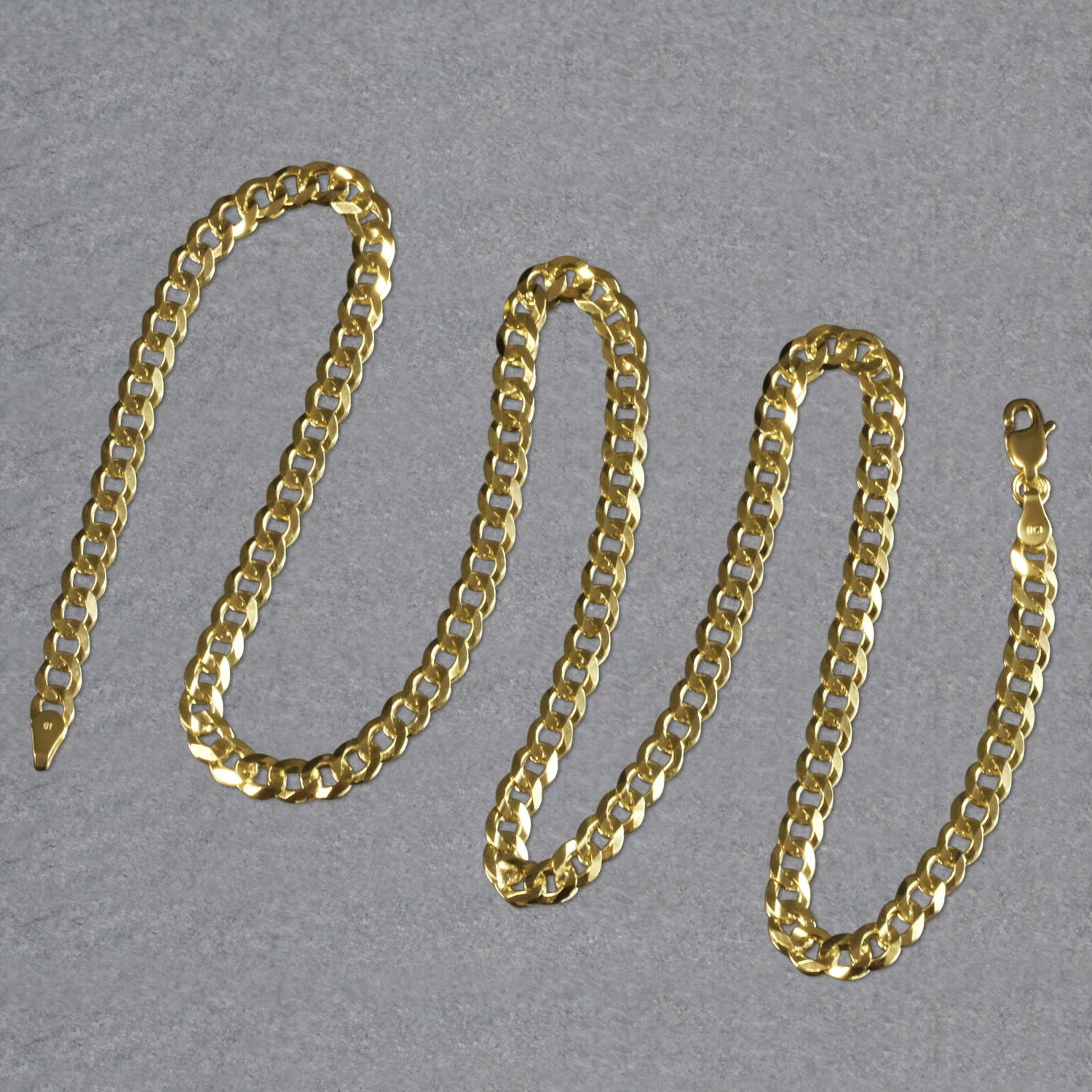 4.7mm 14k Yellow Gold Solid Curb Chain - Image 19