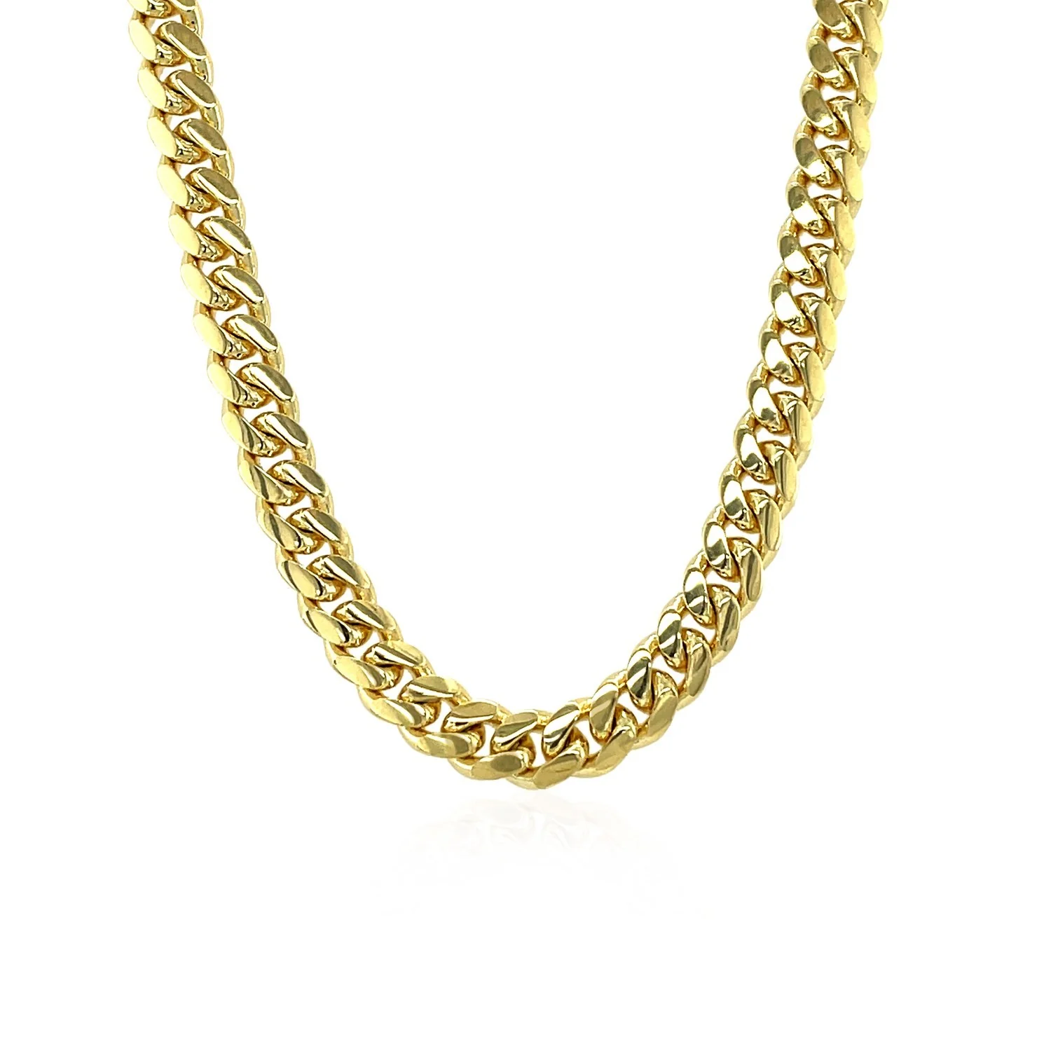 4.9mm 10k Yellow Gold Classic Miami Cuban Solid Chain - Image 2