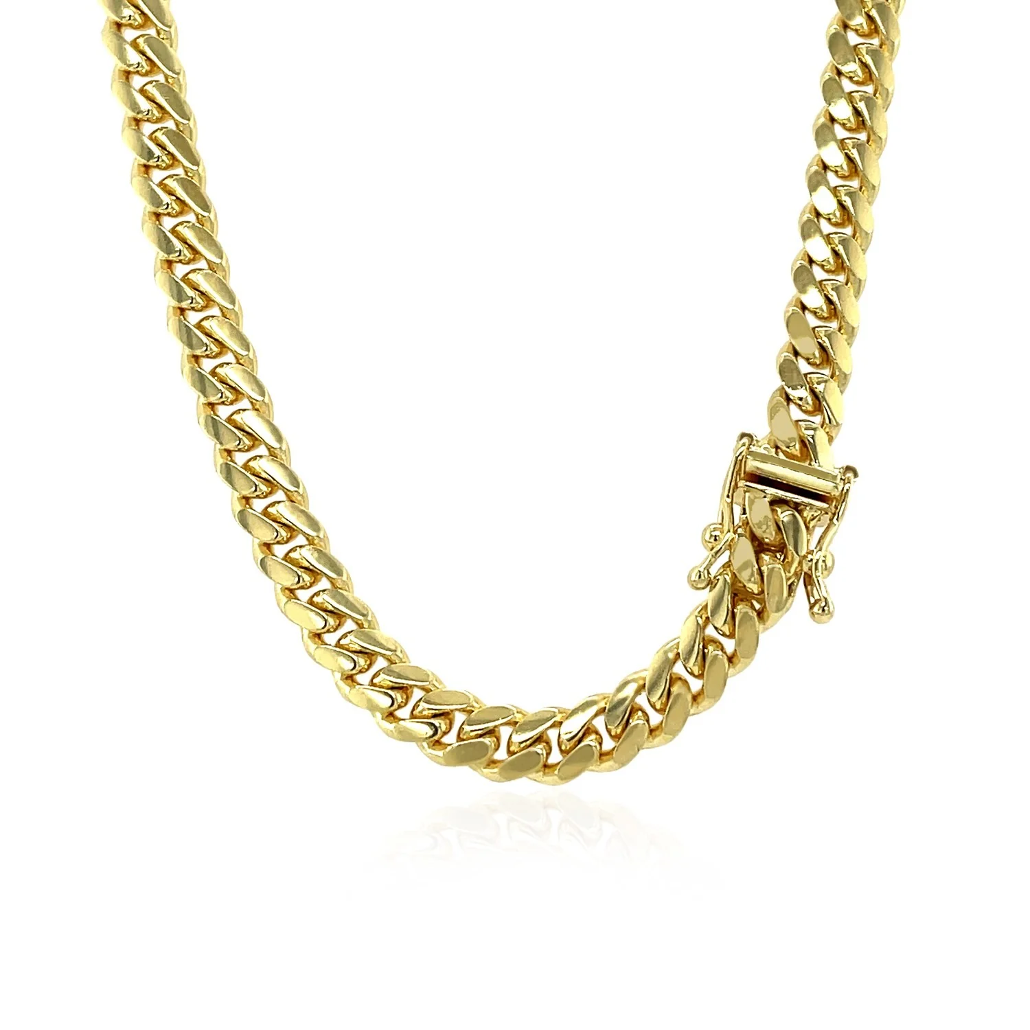 4.9mm 10k Yellow Gold Classic Miami Cuban Solid Chain - Image 3