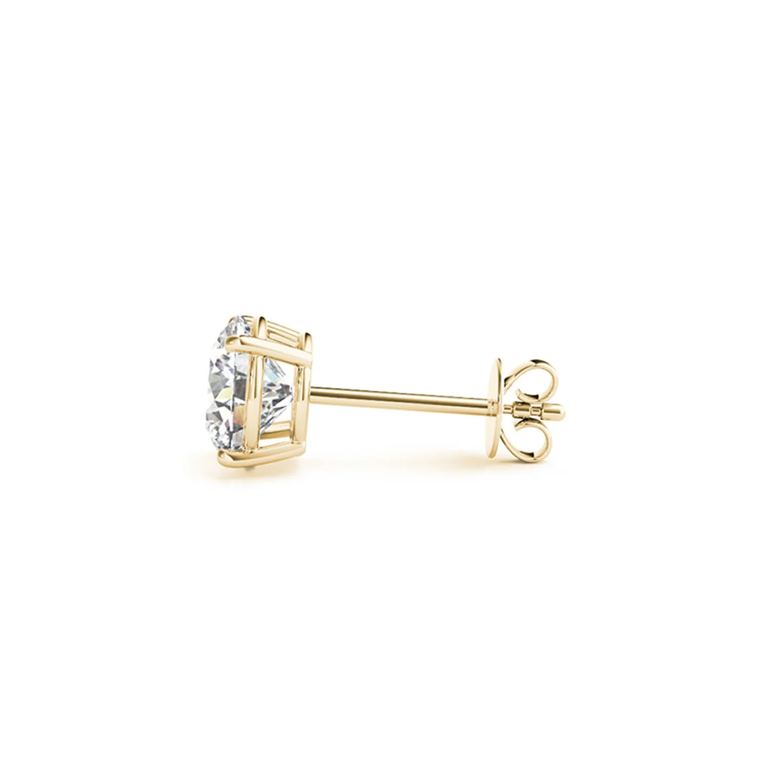 4 cttw Certified IGI Lab Grown Round Diamond Stud Earrings 14k Yellow Gold (G/VS2) - Image 2