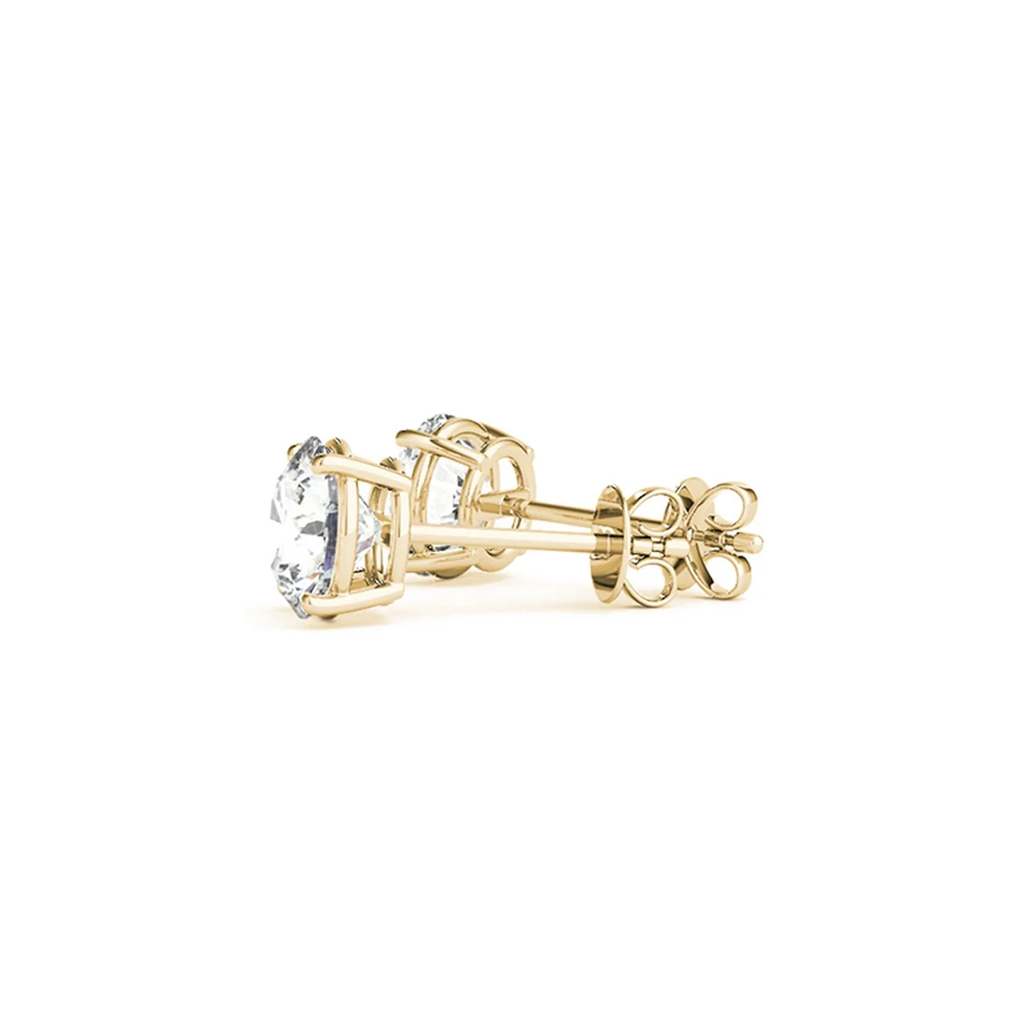 4 cttw Certified IGI Lab Grown Round Diamond Stud Earrings 14k Yellow Gold (G/VS2) - Image 4