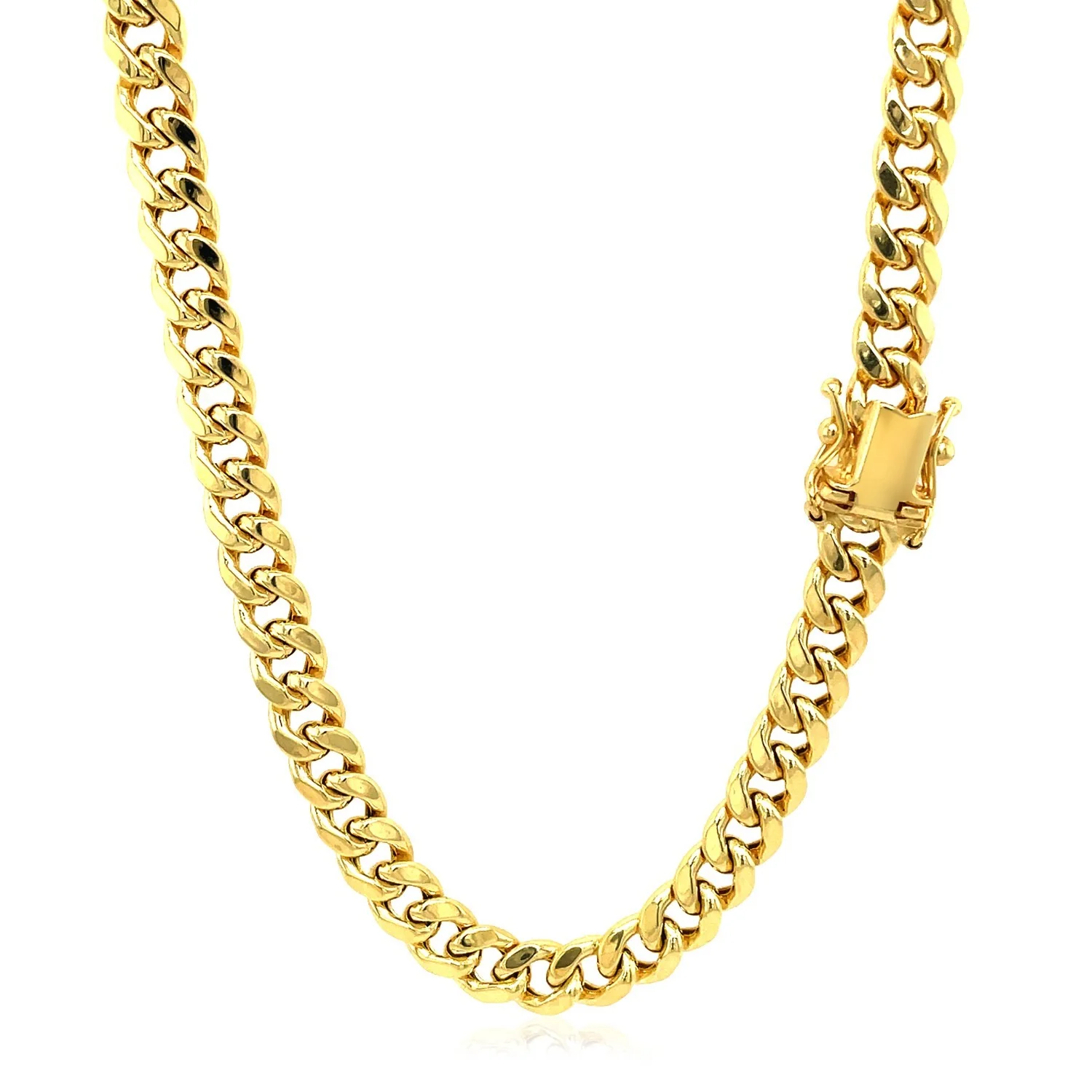 5.0mm 10k Yellow Gold Semi Solid Miami Cuban Chain - Image 3