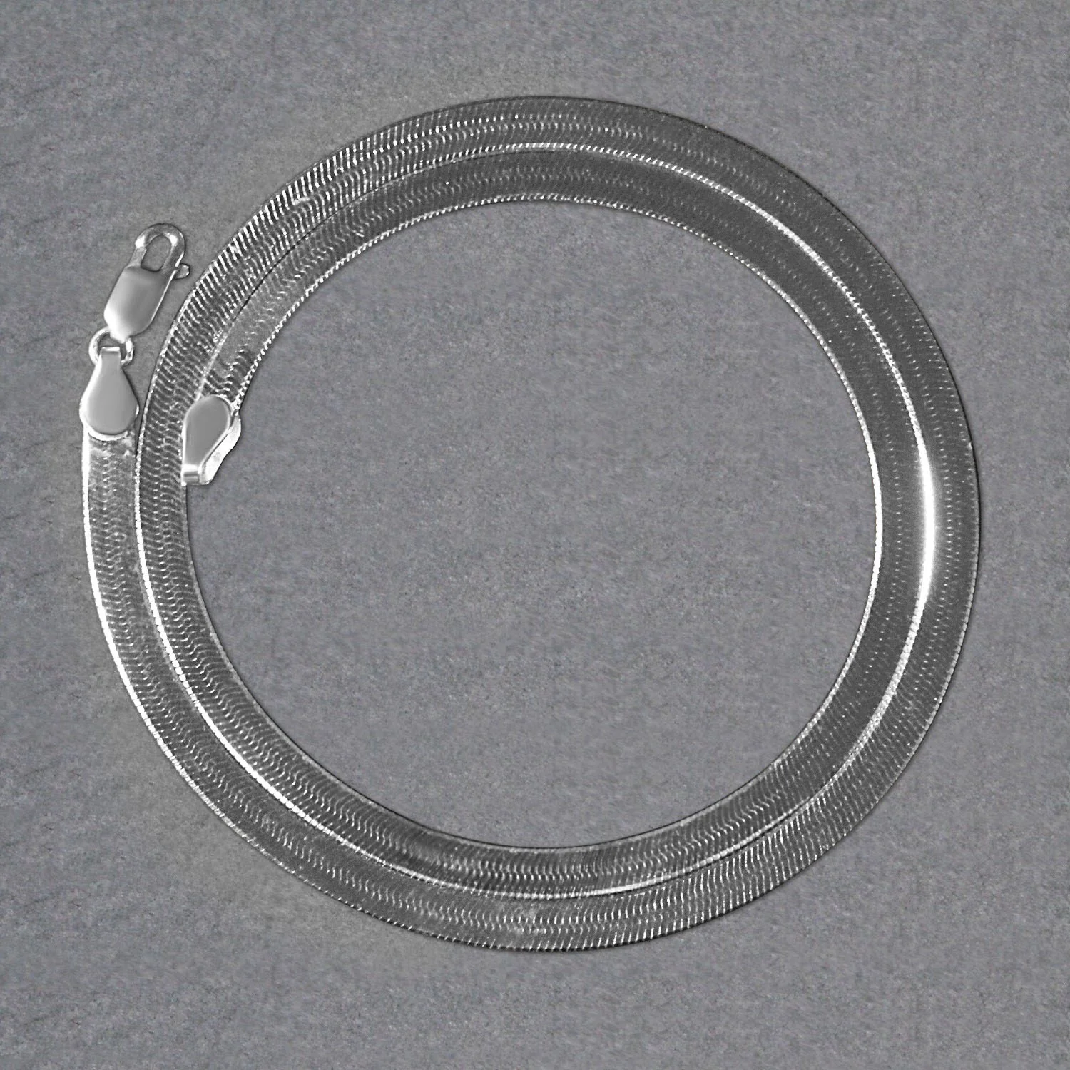 5.0mm 14k White Gold Super Flex Herringbone Chain - Image 4