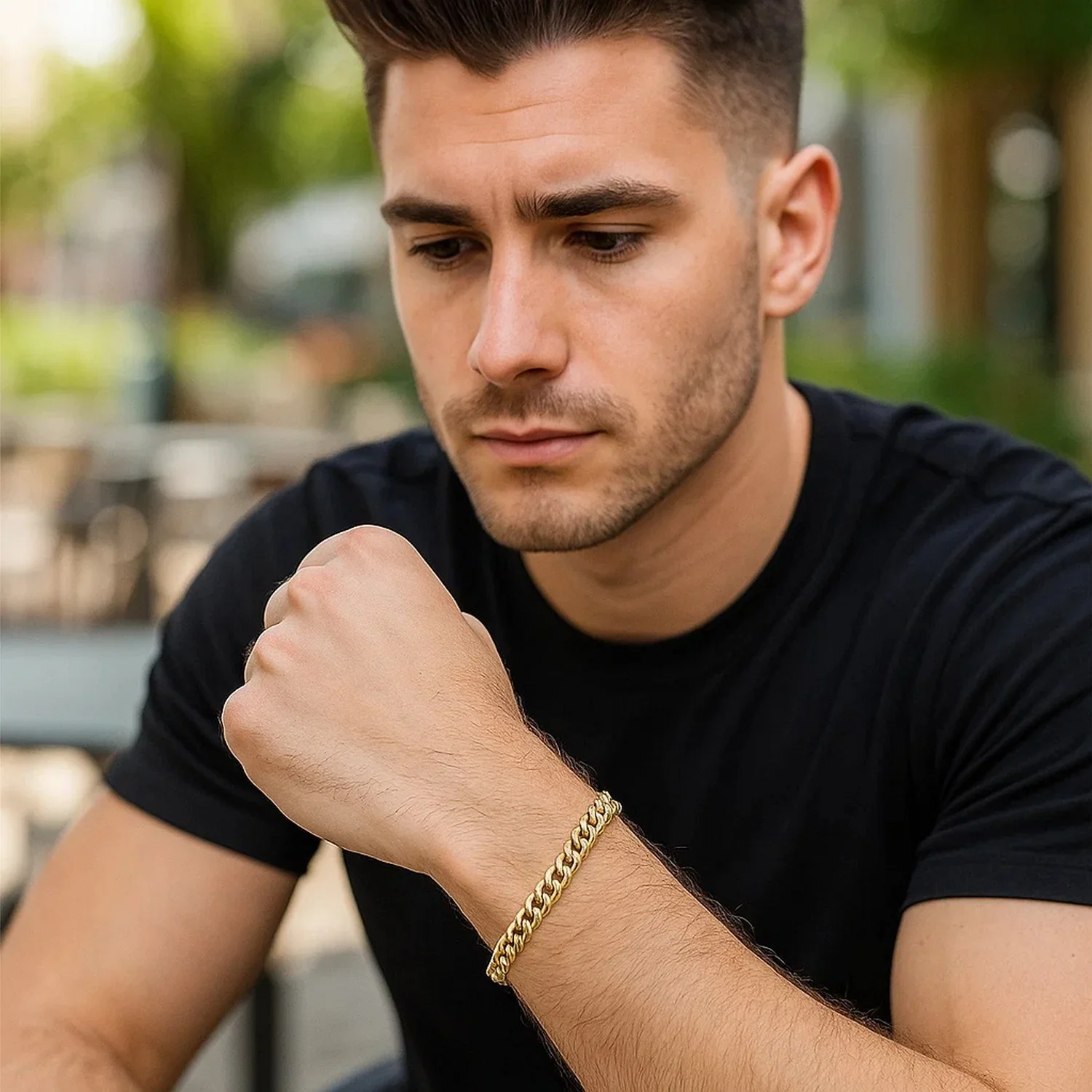 5.0mm 14k Yellow Gold Classic Miami Cuban Solid Bracelet - Image 5