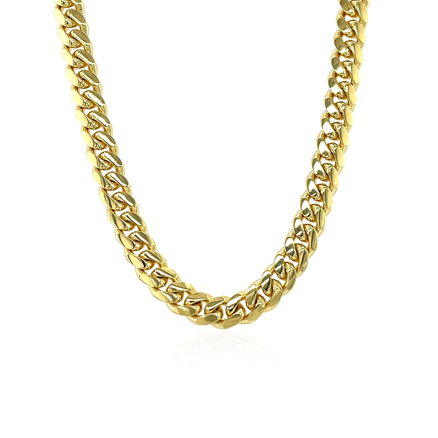5.0mm 14k Yellow Gold Classic Miami Cuban Solid Chain - Image 2