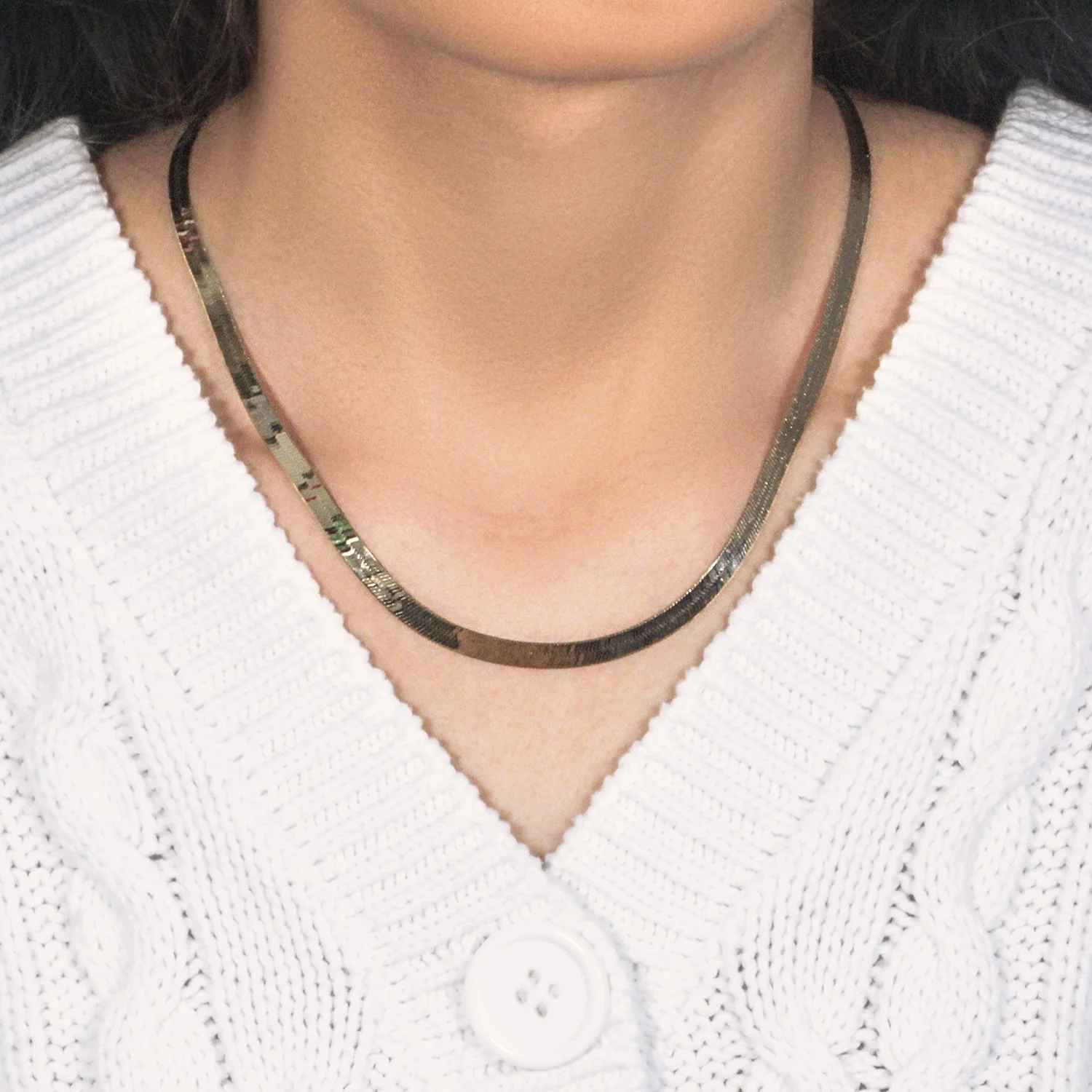 5.0mm 14k Yellow Gold Super Flex Herringbone Chain - Image 5