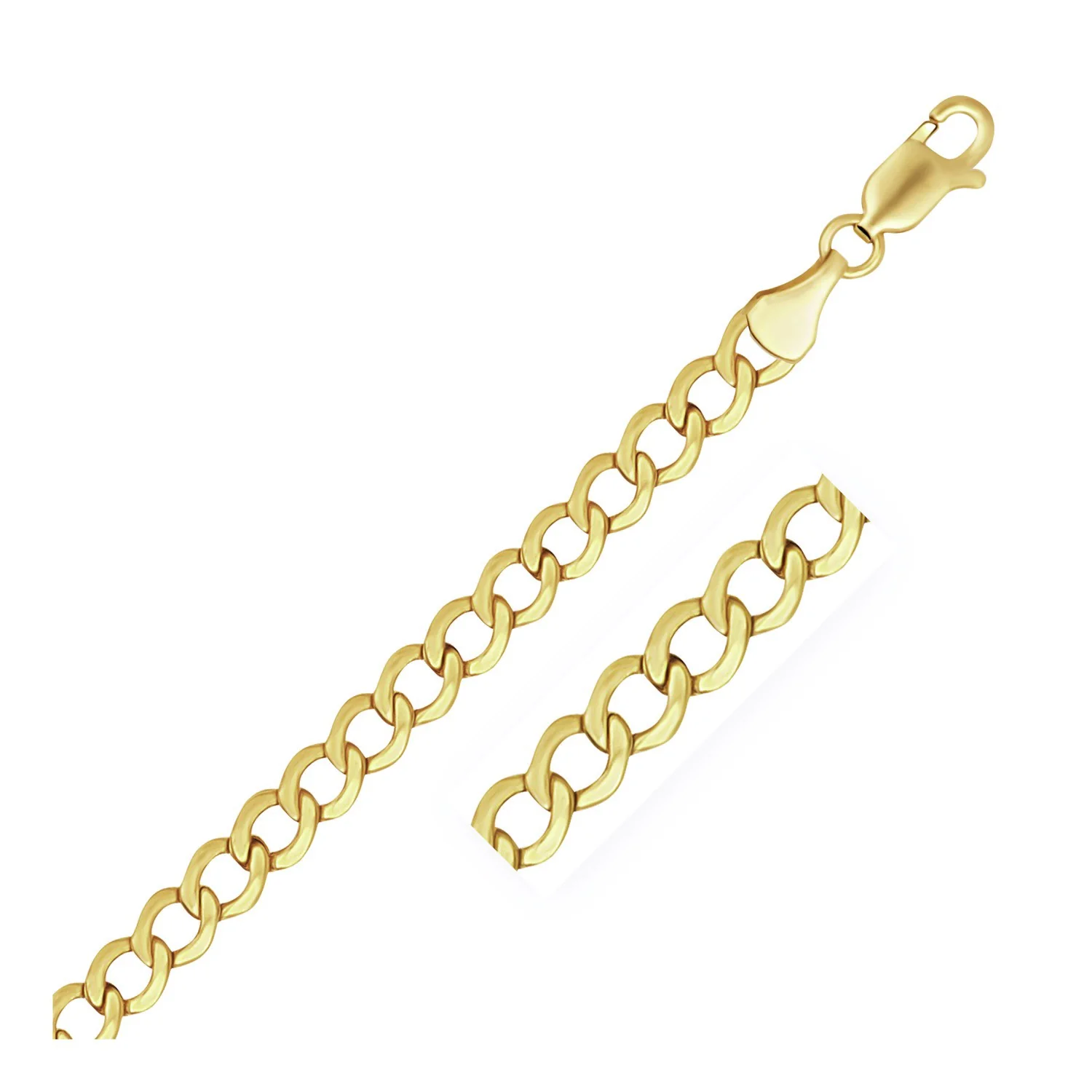 5.3mm 14k Yellow Gold Curb Chain - Image 3