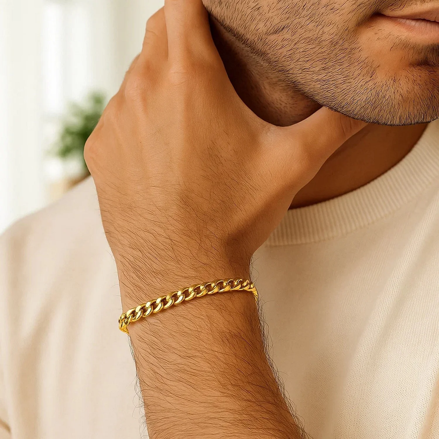 5.5mm 10k Yellow Gold Light Miami Cuban Bracelet - Image 3