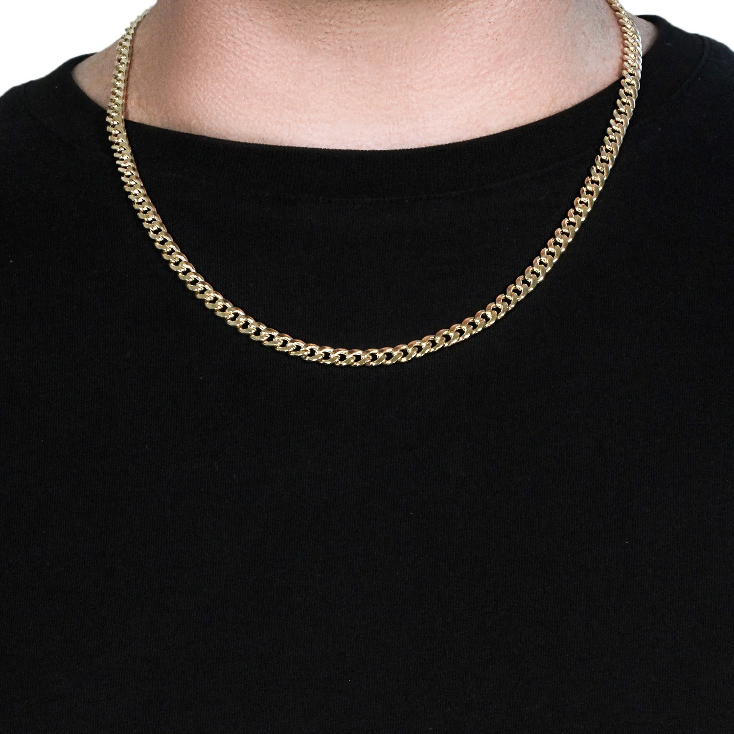5.5mm 14k Yellow Gold Miami Cuban Semi Solid Chain - Image 10
