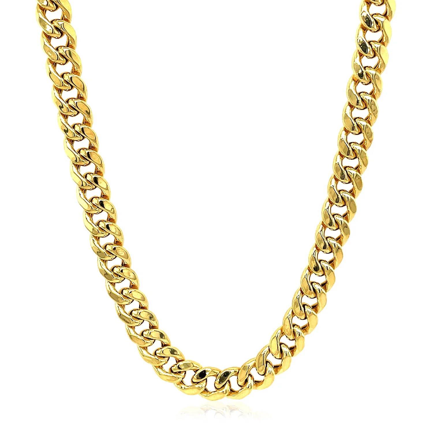 5.5mm 14k Yellow Gold Miami Cuban Semi Solid Chain - Image 2