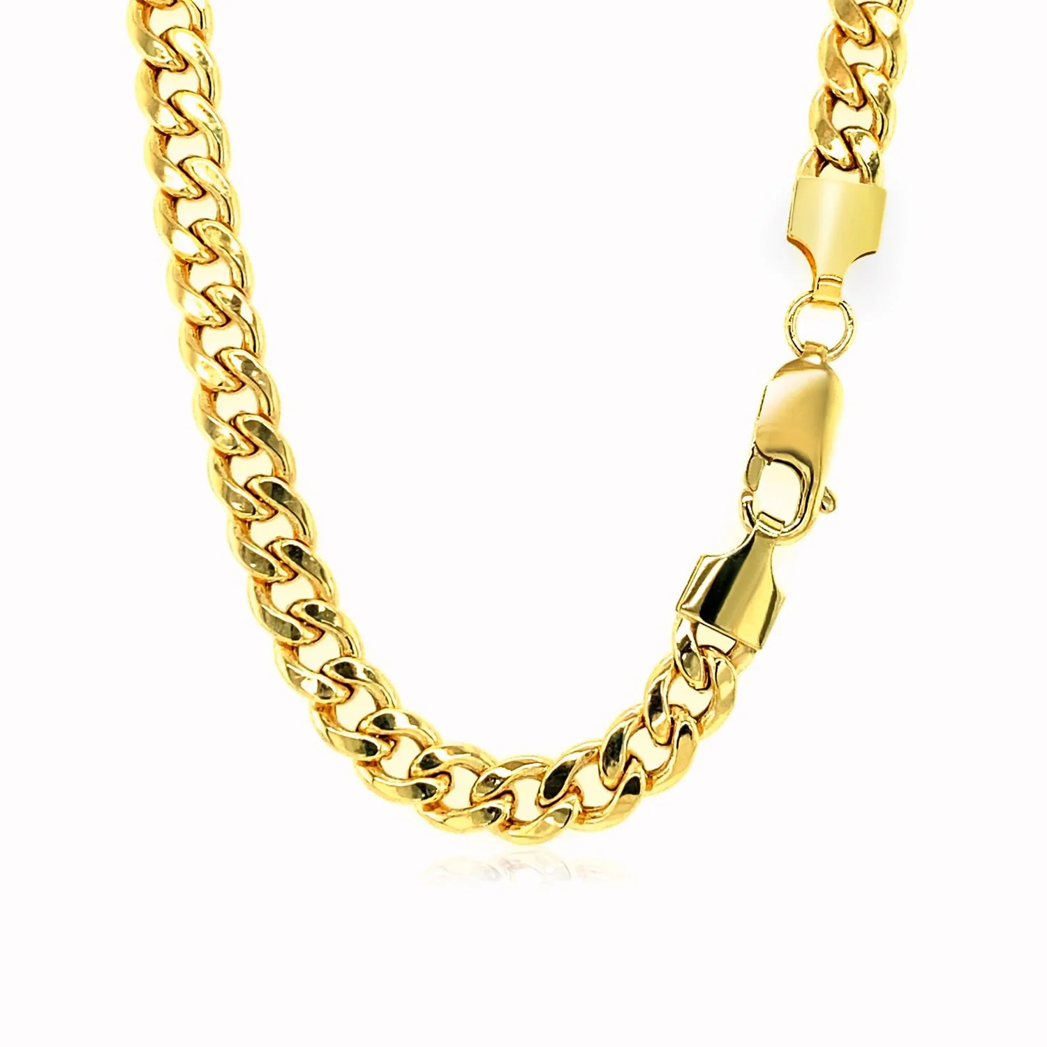 5.5mm 14k Yellow Gold Miami Cuban Semi Solid Chain - Image 3