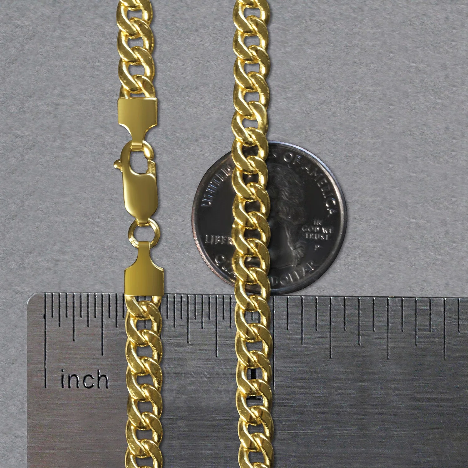5.5mm 14k Yellow Gold Miami Cuban Semi Solid Chain - Image 6
