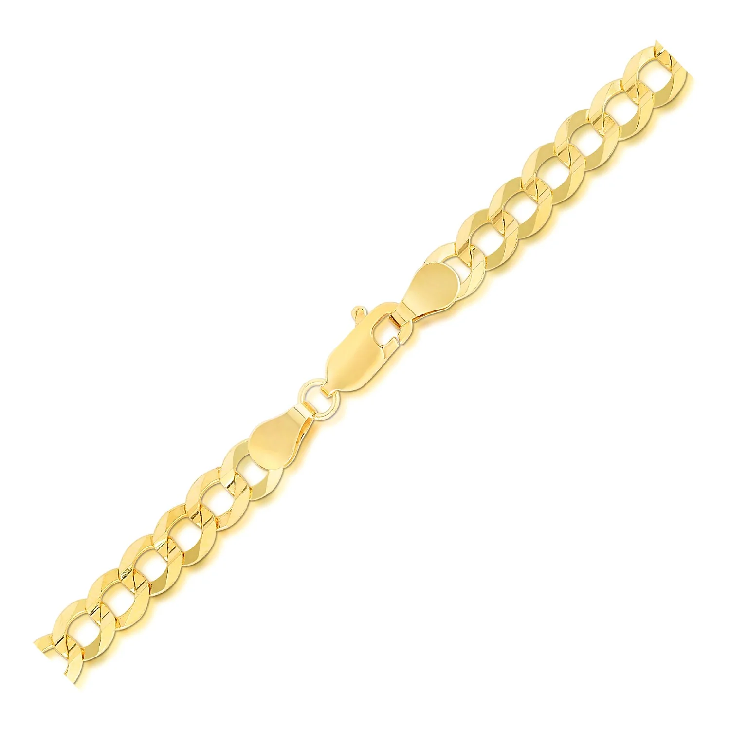5.7mm 14k Yellow Gold Solid Curb Bracelet - Image 2