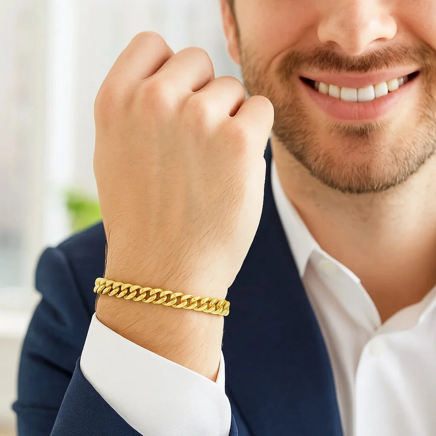 6.0mm 10k Yellow Gold Classic Miami Cuban Solid Bracelet - Image 4
