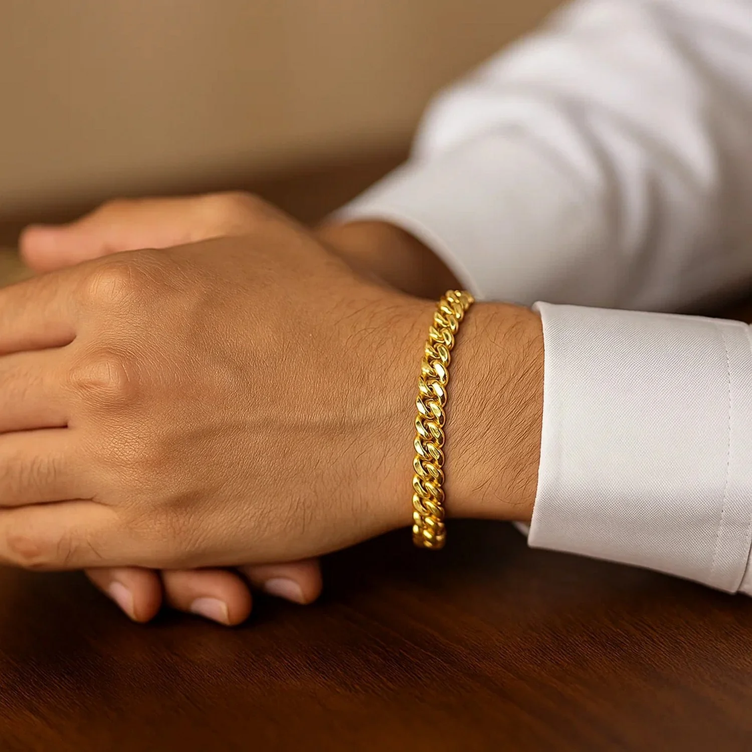 6.0mm 10k Yellow Gold Classic Miami Cuban Solid Bracelet - Image 6
