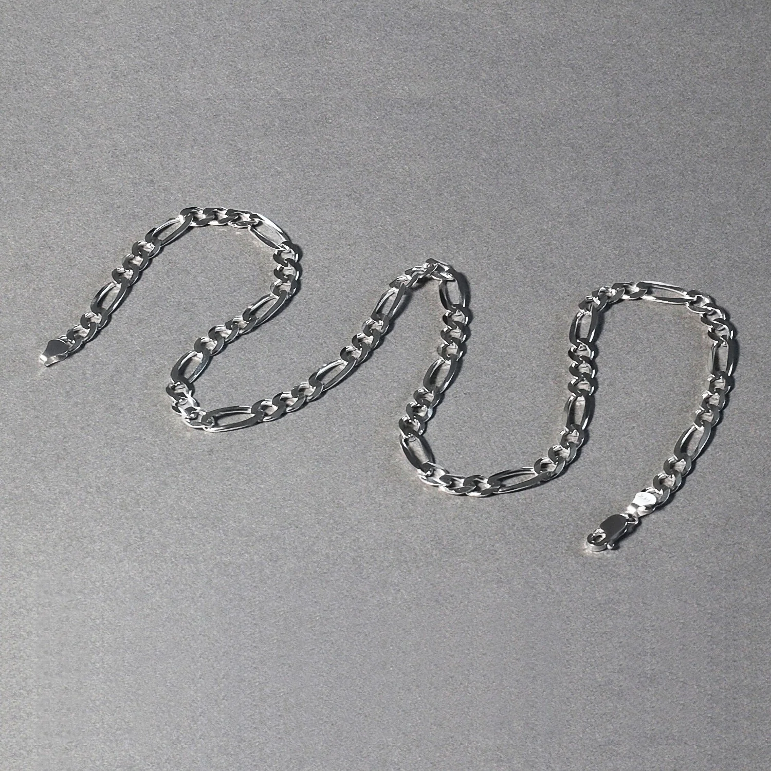 6.0mm 14k White Gold Solid Figaro Chain - Image 4