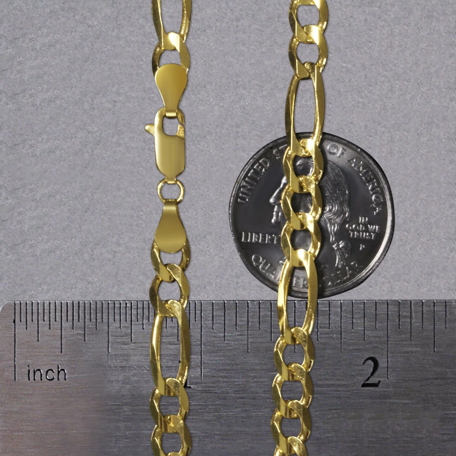 6.0mm 14k Yellow Gold Solid Figaro Chain - Image 22