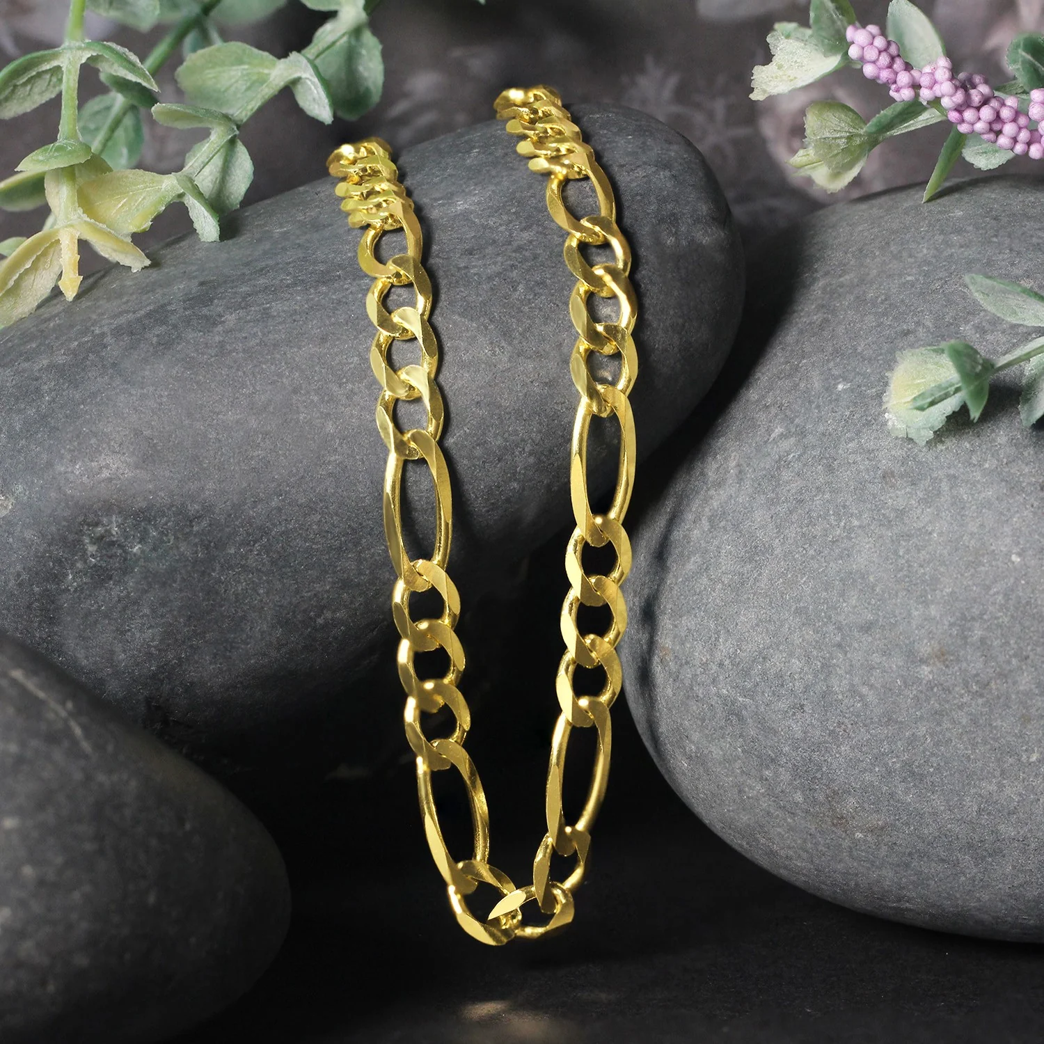 6.0mm 14k Yellow Gold Solid Figaro Chain - Image 24