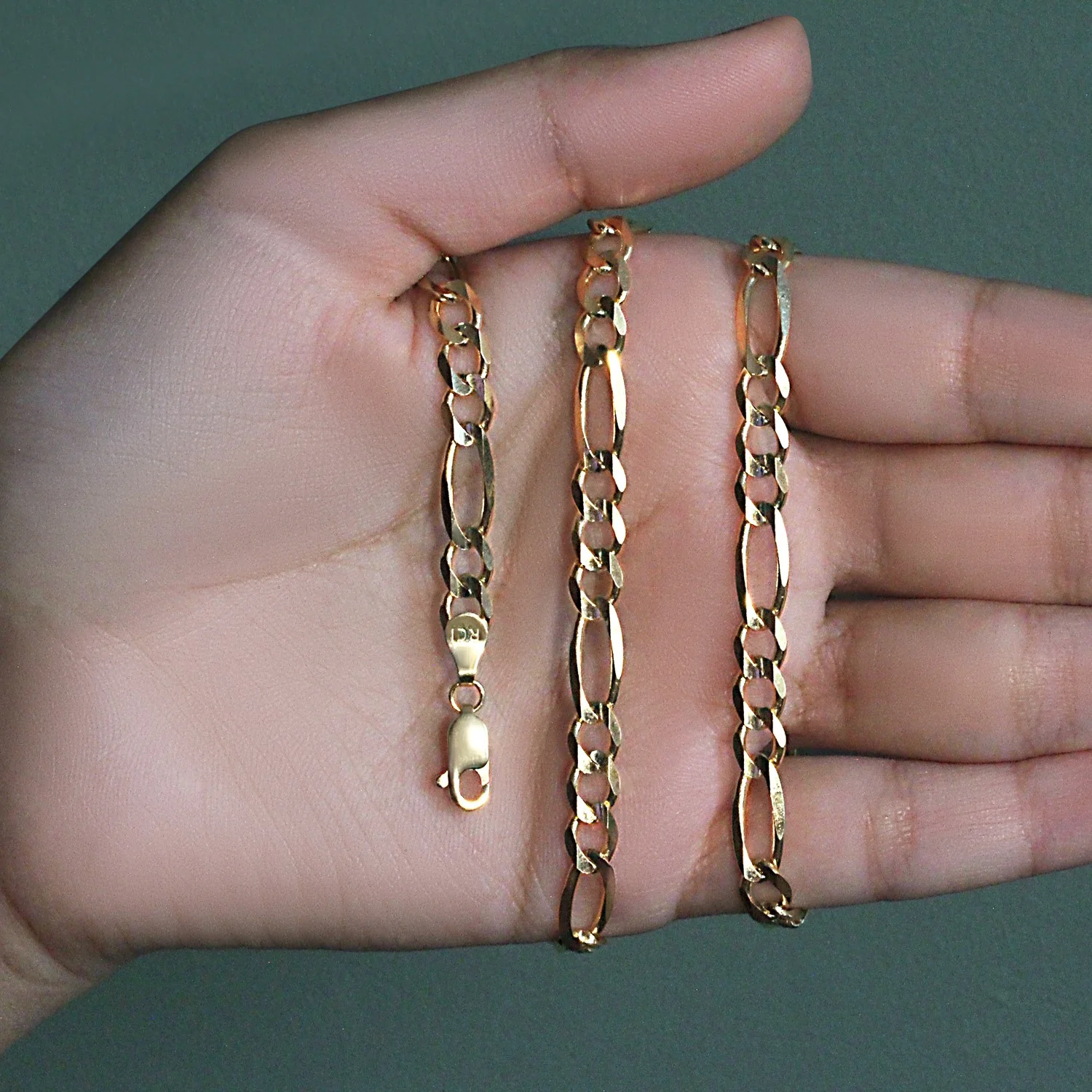 6.0mm 14k Yellow Gold Solid Figaro Chain - Image 31