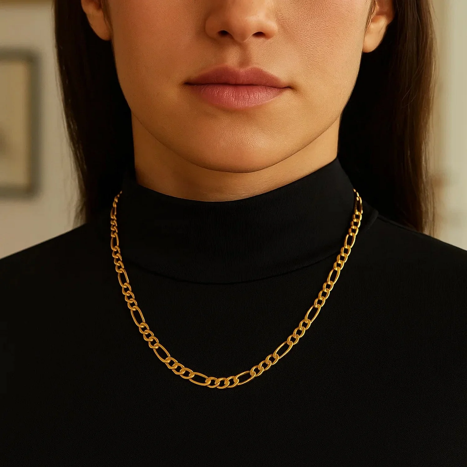 6.0mm 14k Yellow Gold Solid Figaro Chain - Image 37