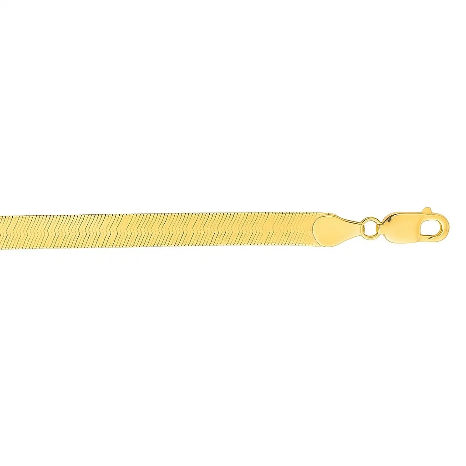 6.0mm 14k Yellow Gold Super Flex Herringbone Bracelet - Image 2