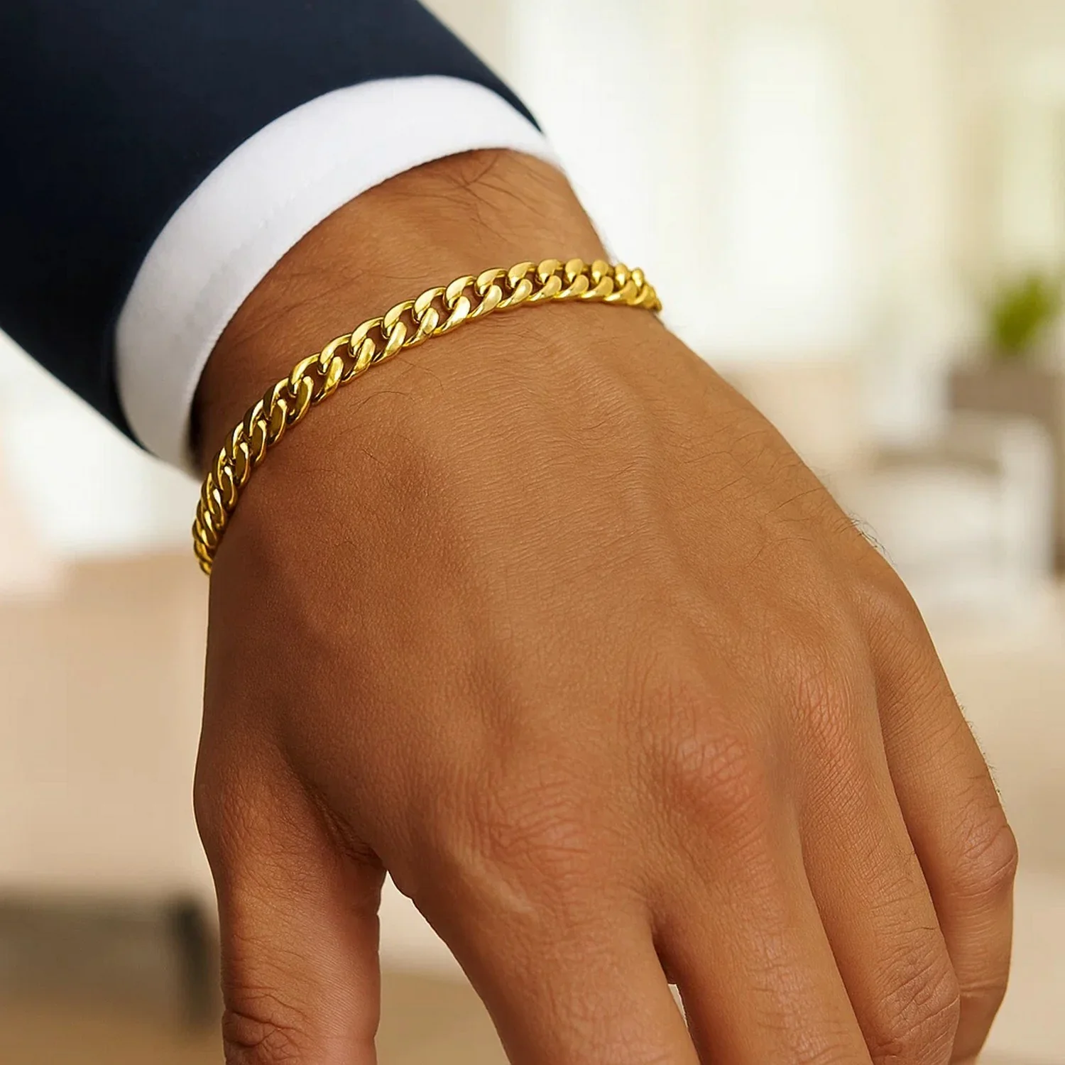 6.15mm 10k Yellow Gold Semi Solid Miami Cuban Bracelet - Image 6