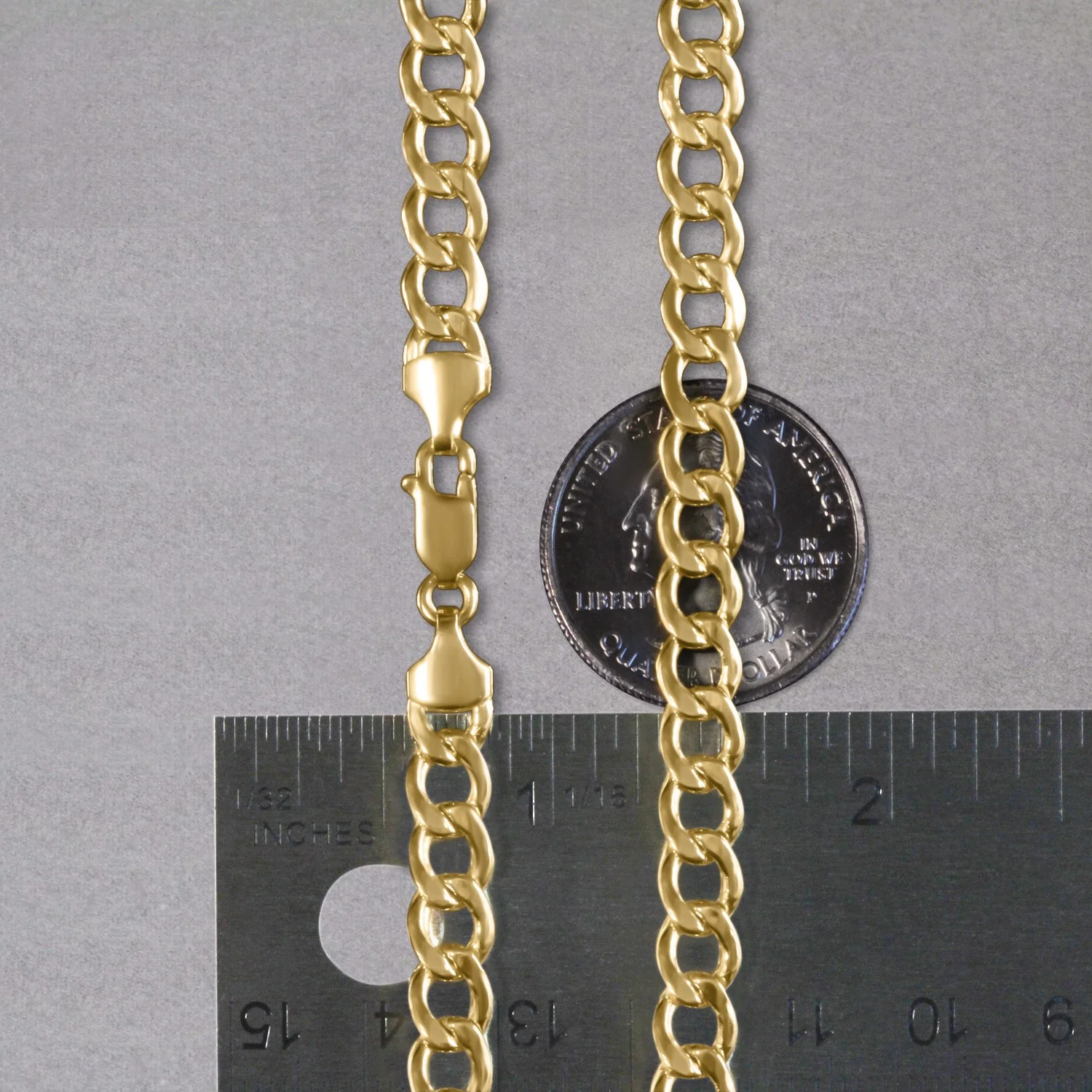 6.1mm 10k Yellow Gold Curb Chain - Image 6