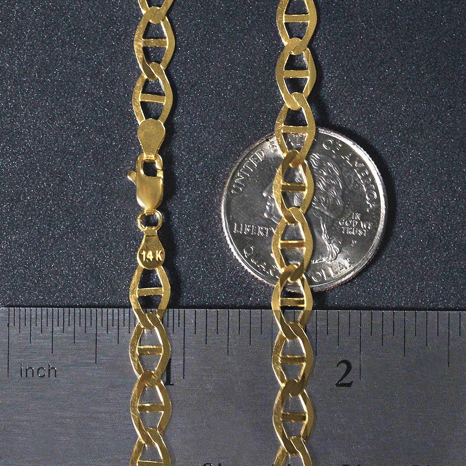 6.3mm 14k Yellow Gold Mariner Link Chain - Image 6