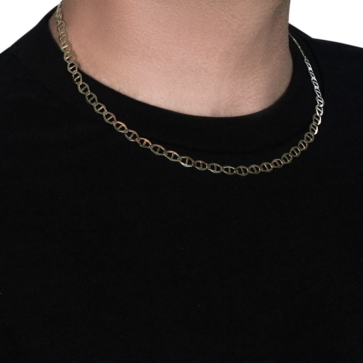6.3mm 14k Yellow Gold Mariner Link Chain - Image 8