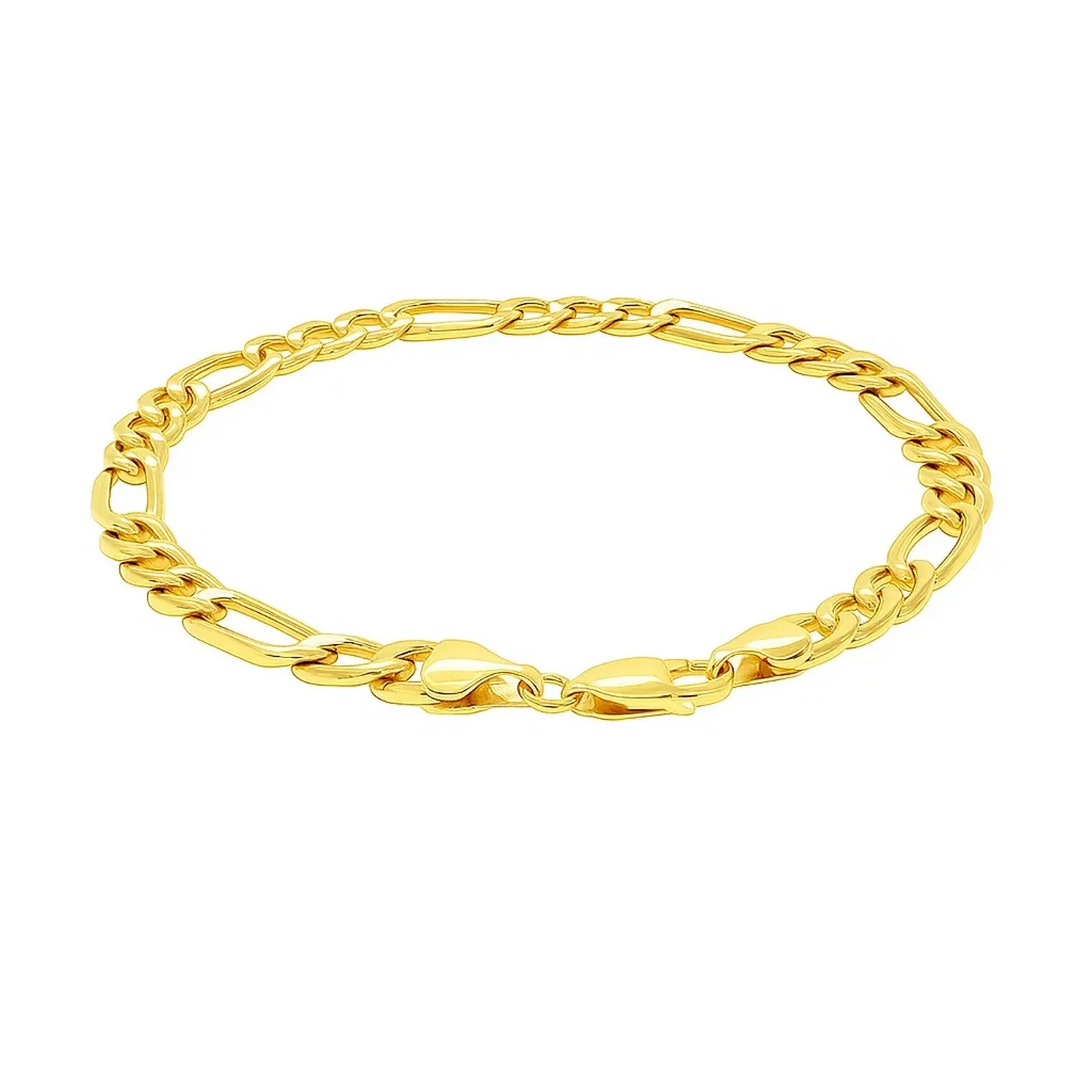 6.5mm 10k Yellow Gold Lite Figaro Bracelet - Image 13