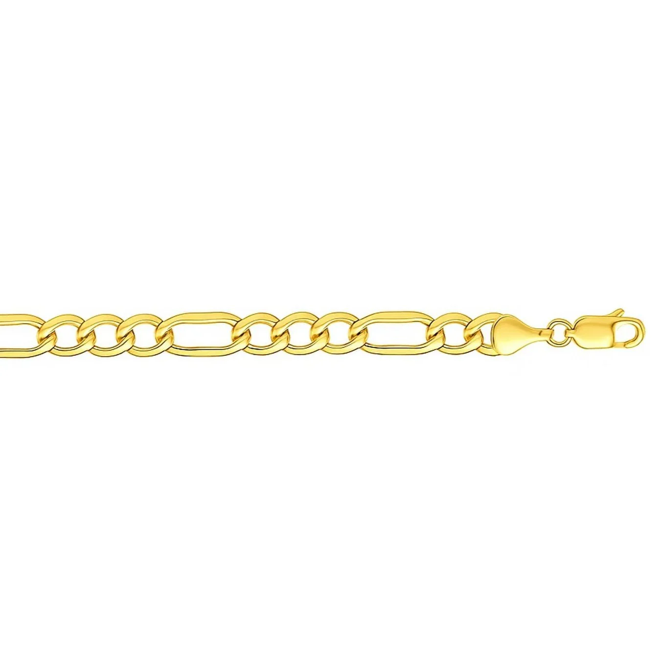 6.5mm 10k Yellow Gold Lite Figaro Bracelet - Image 6